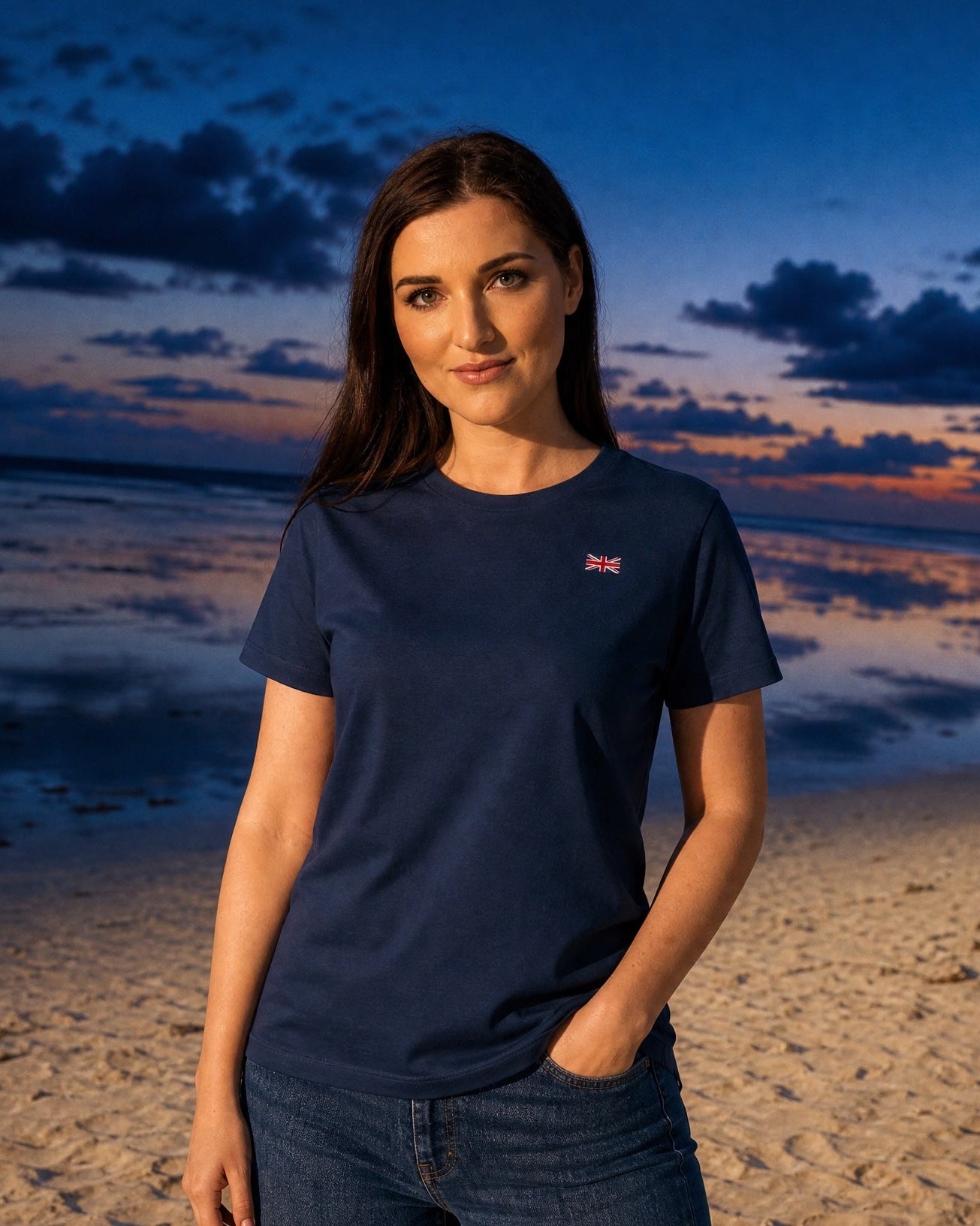 Jolly & Goode Shirts & Tops Subtle Left Chest Union Jack Women’s T-shirt Cheeky British Style