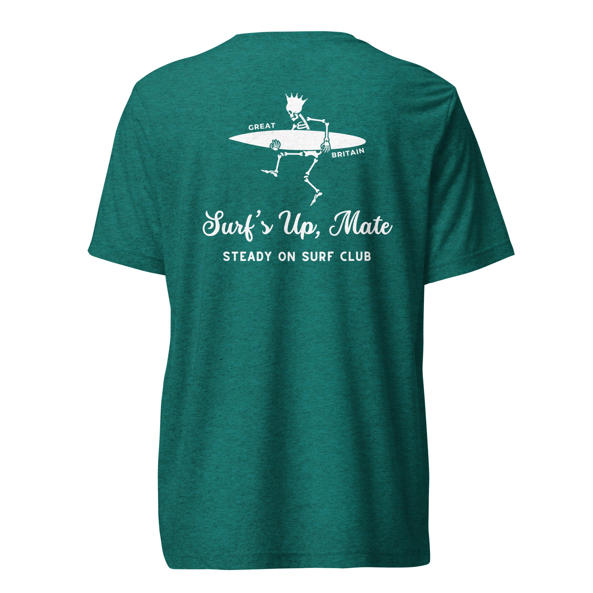 Jolly & Goode Shirts & Tops Teal Triblend / XS Surf's Up, Mate | Steady On Surf Club Tee Cheeky British Style