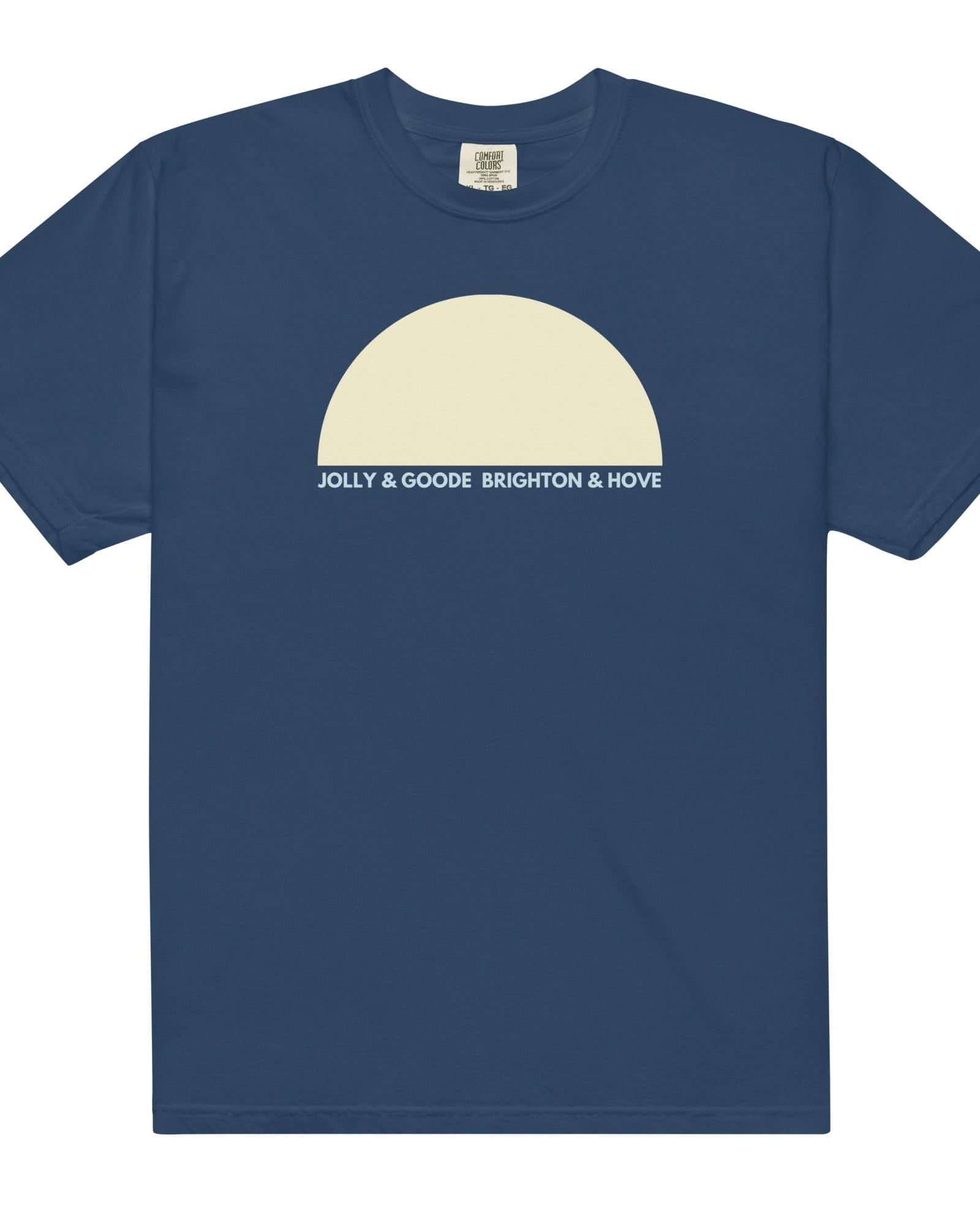 Jolly & Goode Shirts & Tops True Navy / S Brighton & Hove Sun | Garment-dyed Heavyweight T-shirt Cheeky British Style