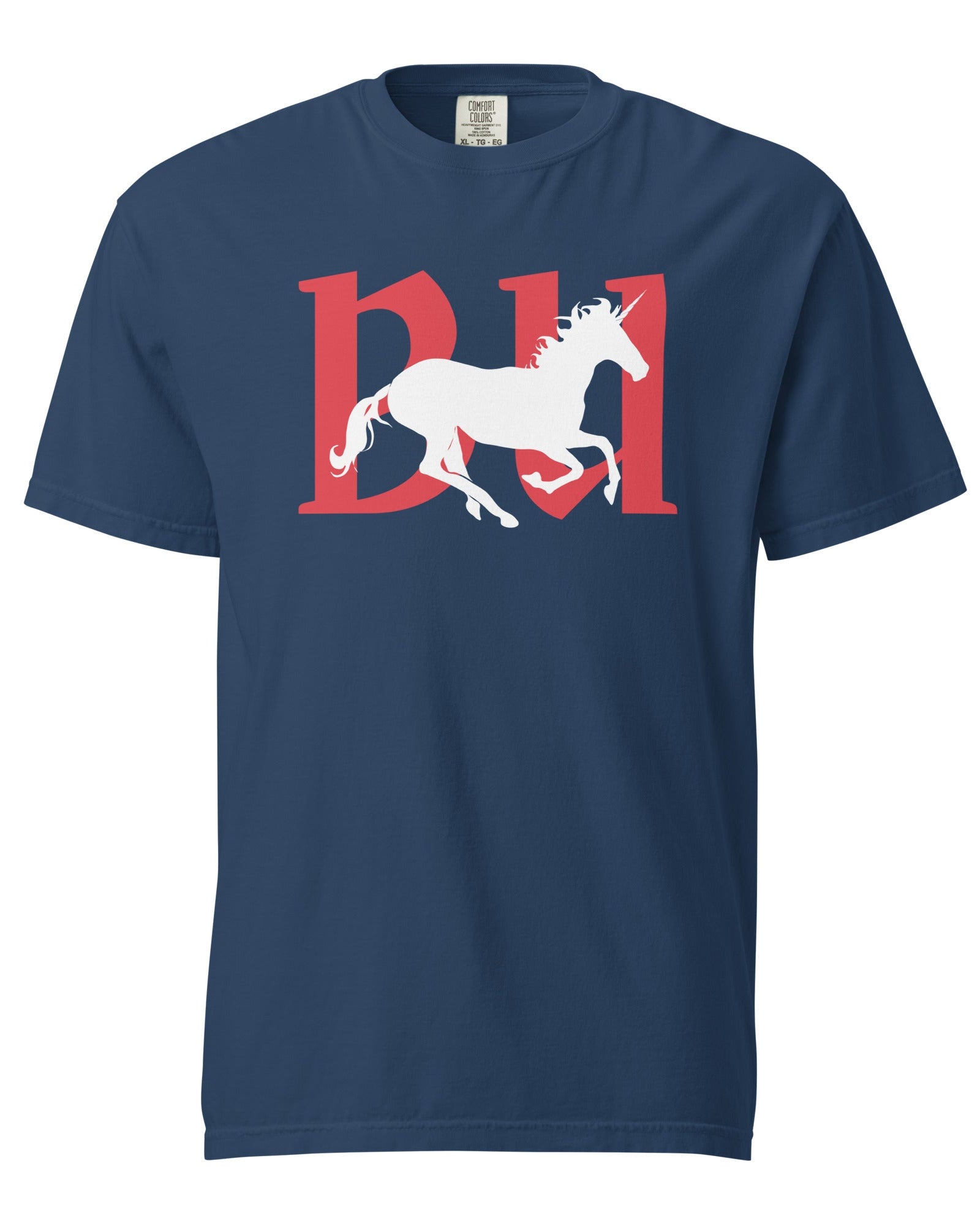 Jolly & Goode Shirts & Tops True Navy / S British Unicorn | Galloping | Garment-dyed Tee Cheeky British Style