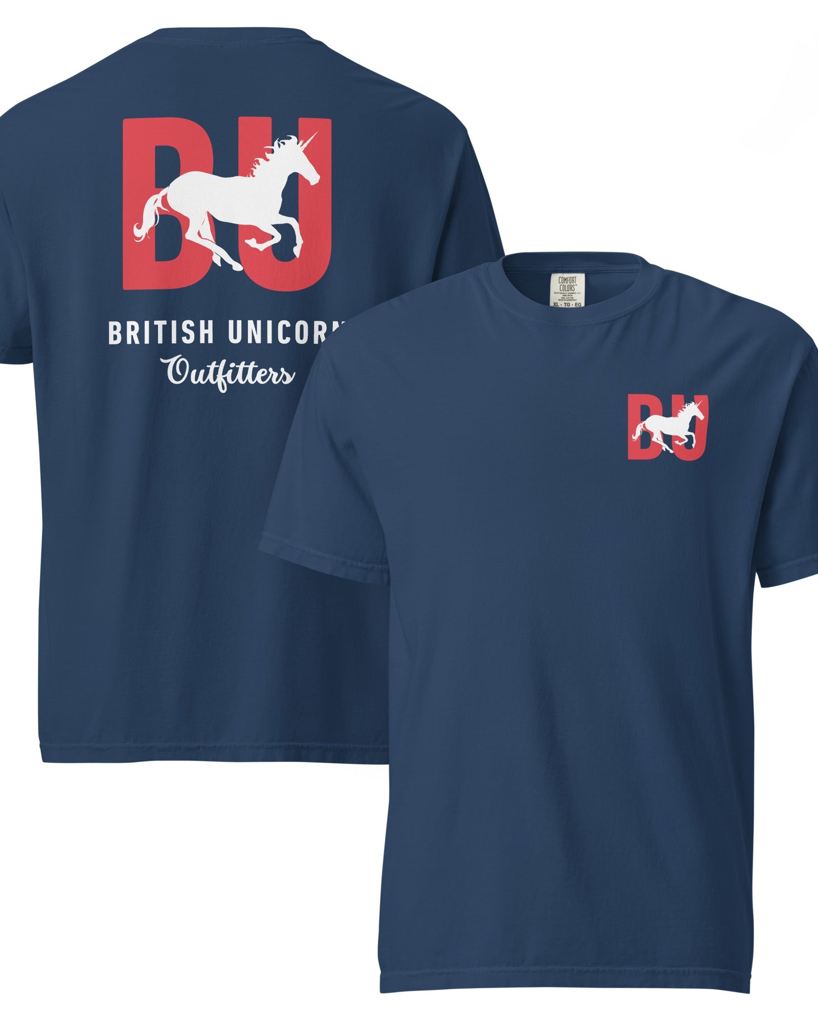 Jolly & Goode Shirts & Tops True Navy / S British Unicorn Outfitters Garment-dyed Heavyweight Tee Cheeky British Style