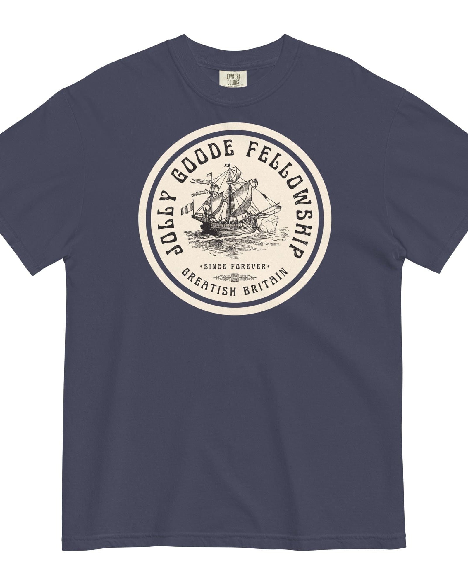 Jolly & Goode Shirts & Tops True Navy / S Jolly Goode Fellowship | Greatish Britain | Heavyweight T-shirt | Garment-Dyed Cheeky British Style