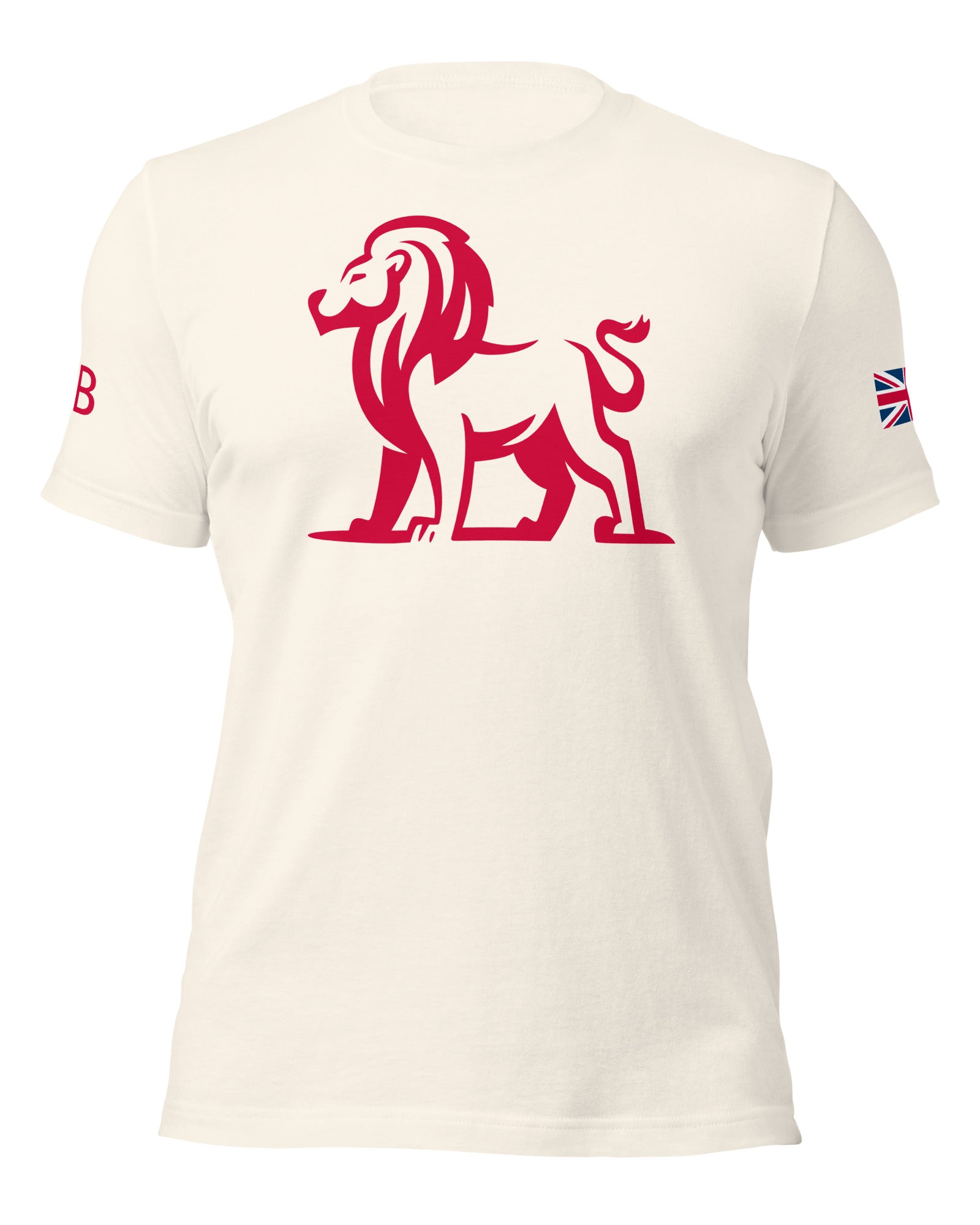 Jolly & Goode Shirts & Tops Vintage White / S GB Lion Tee | Union Jack sleeve Cheeky British Style