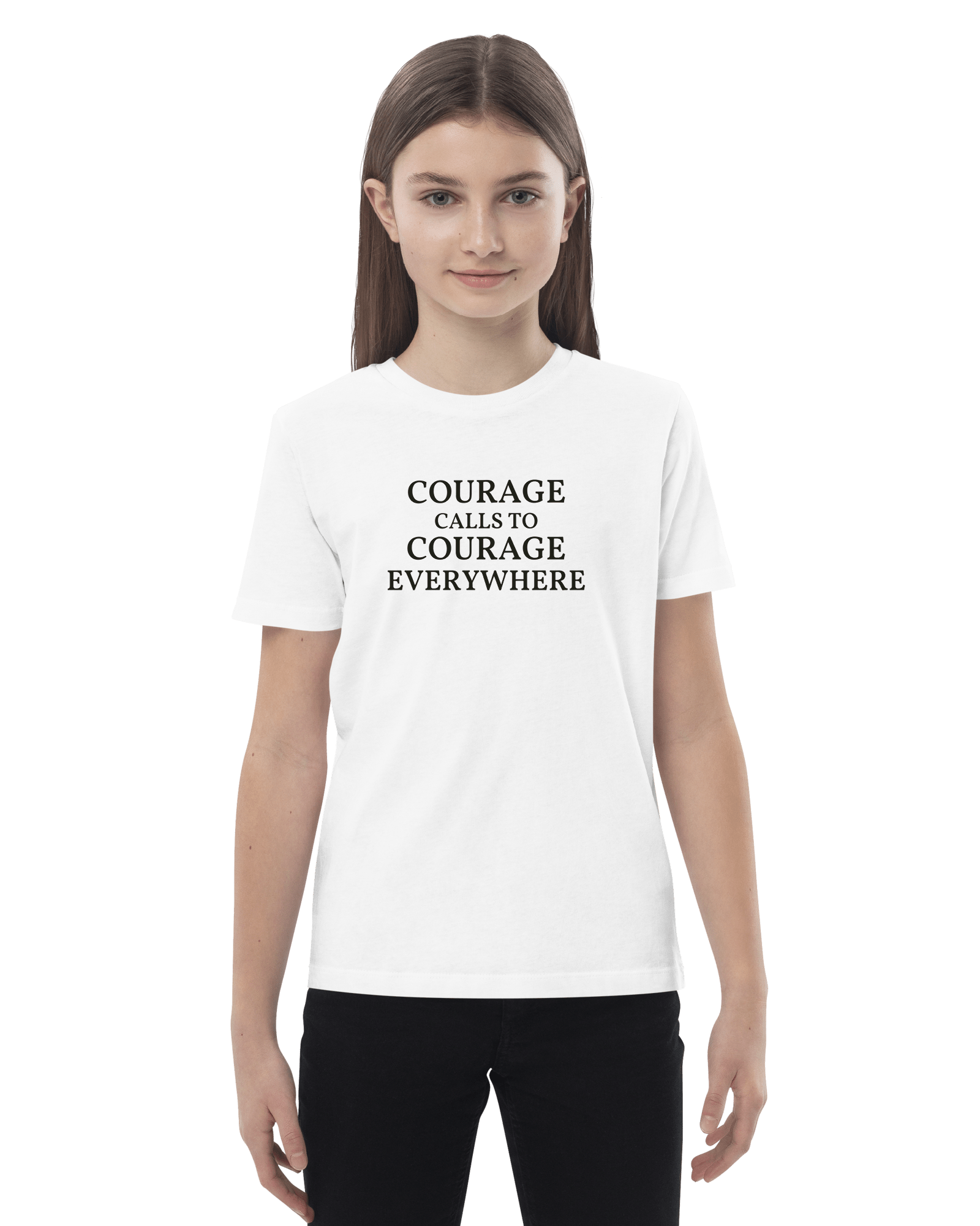 Jolly & Goode Shirts & Tops White / 3-4 Courage Calls to Courage Everywhere | Organic Kids T-shirt Cheeky British Style