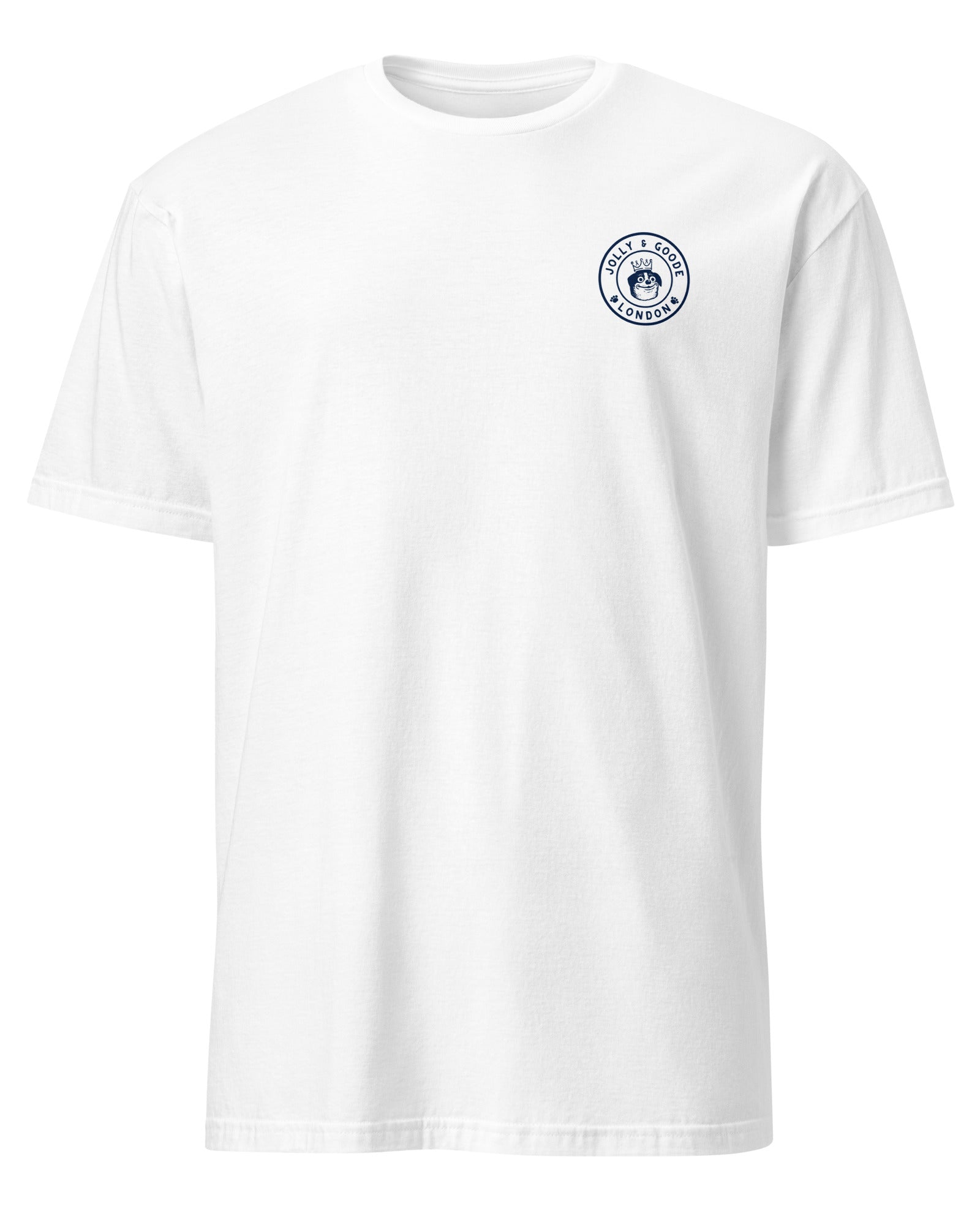 Jolly & Goode Shirts & Tops White / S Jolly & Goode London Crowned Dog T-Shirt | Large Back Print Cheeky British Style