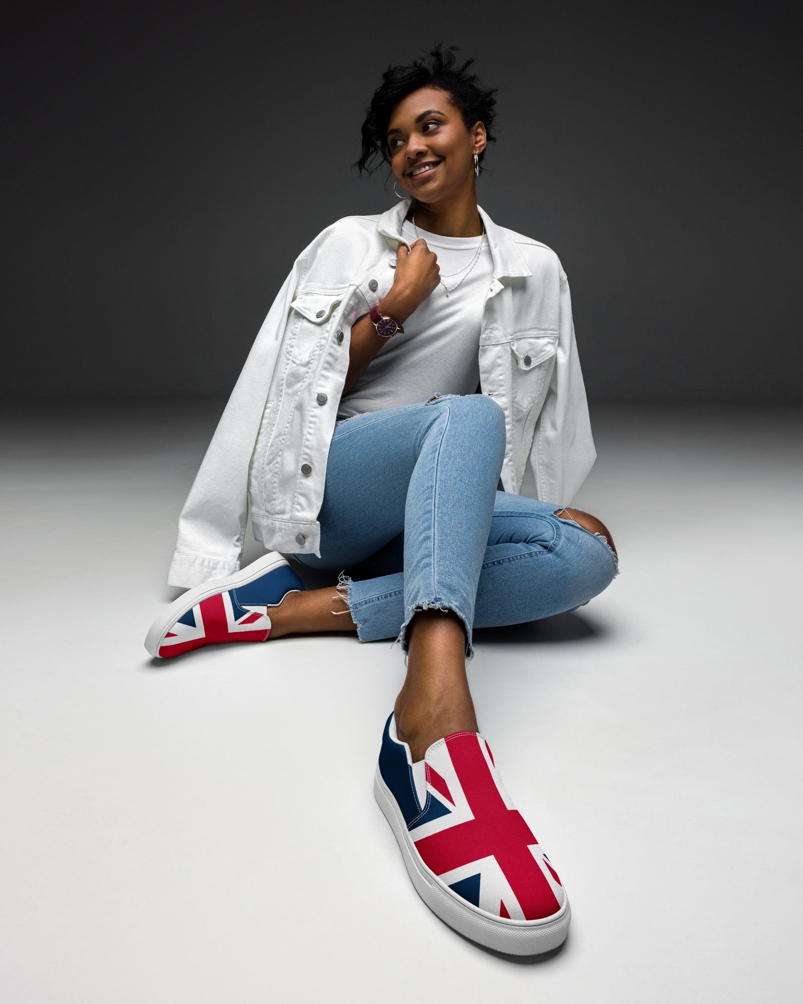 Jolly & Goode Shoes 5 Women’s Union Jack Slip-On Shoes Cheeky British Style