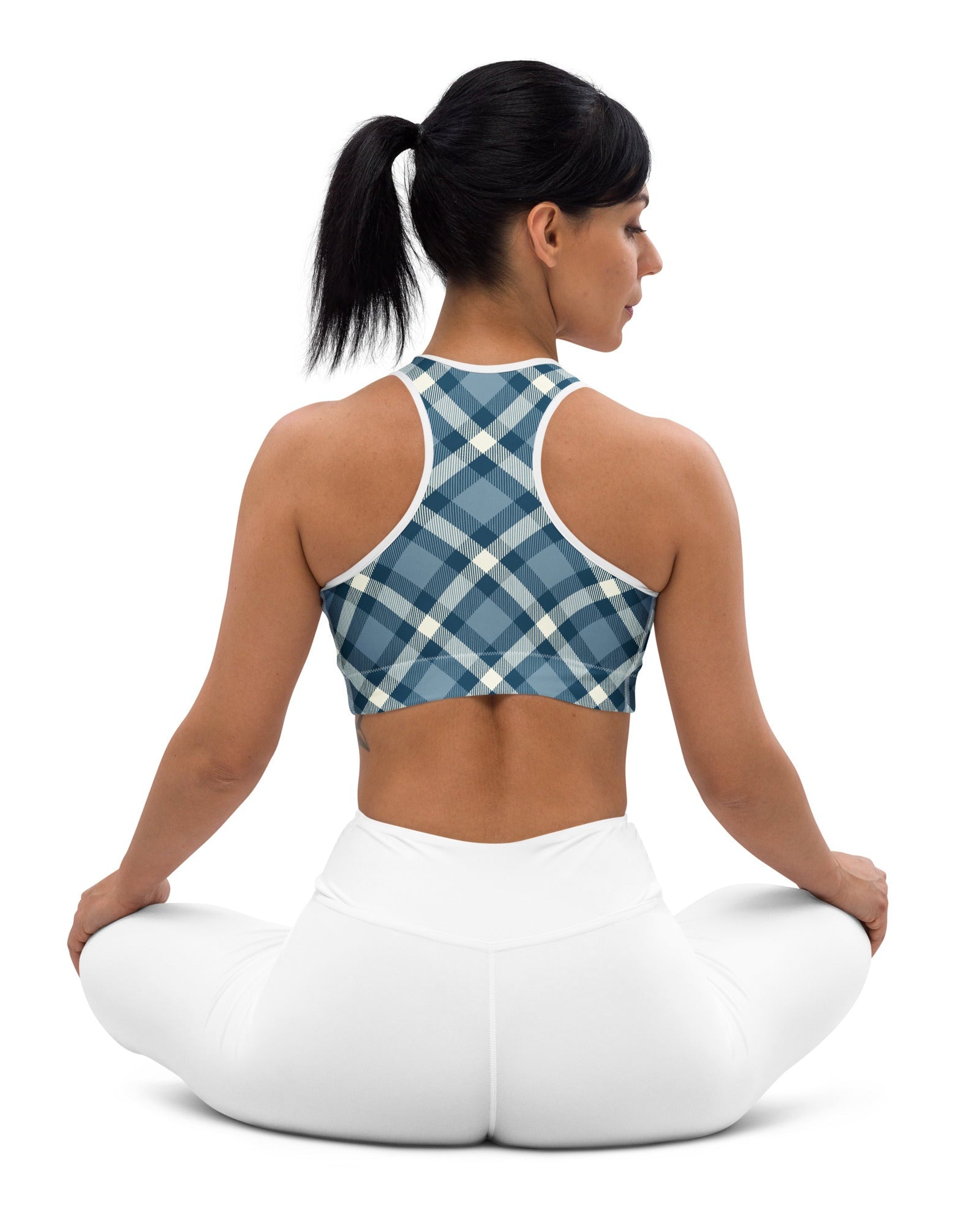 Jolly & Goode sports bras Cheeky Check Padded Racerback Sports Bra Cheeky British Style