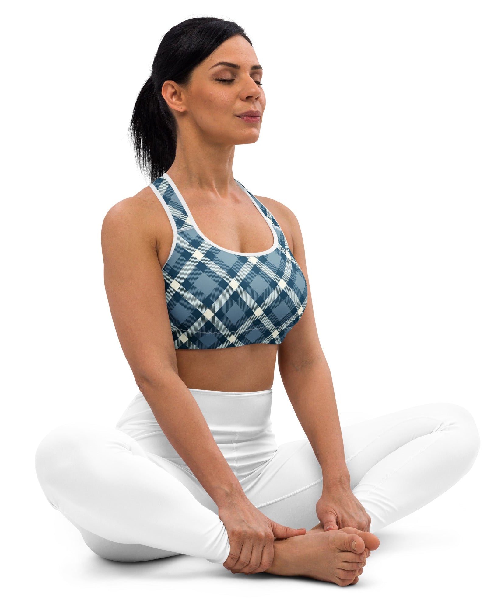 Jolly & Goode sports bras Cheeky Check Padded Racerback Sports Bra Cheeky British Style