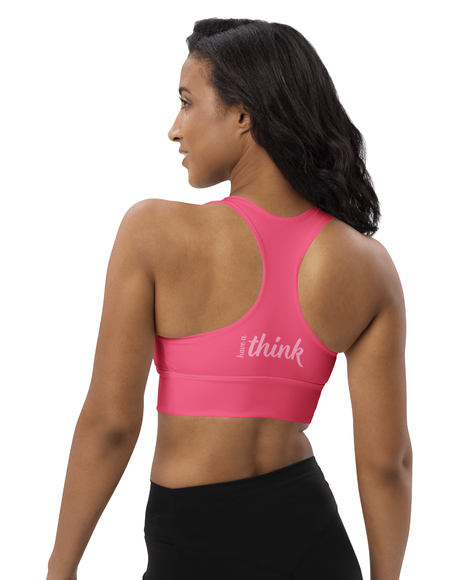 Jolly & Goode sports bras Have a Think Pink Longline Sports Bra Cheeky British Style