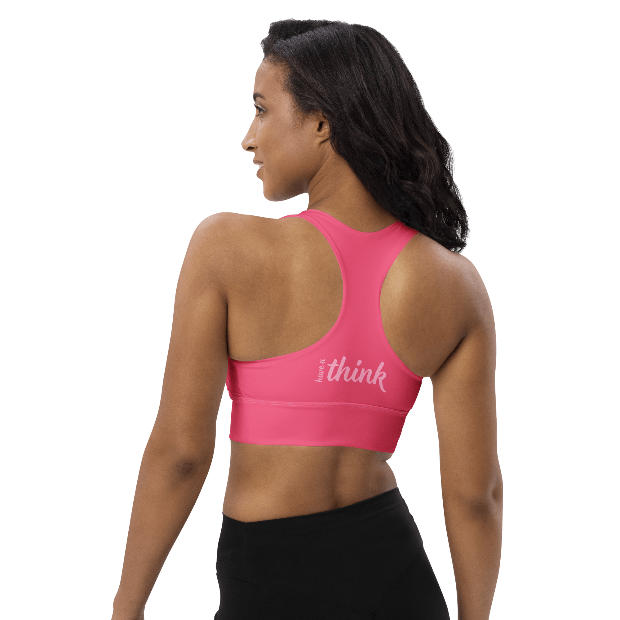 Jolly & Goode sports bras Have a Think Pink Longline Sports Bra Cheeky British Style