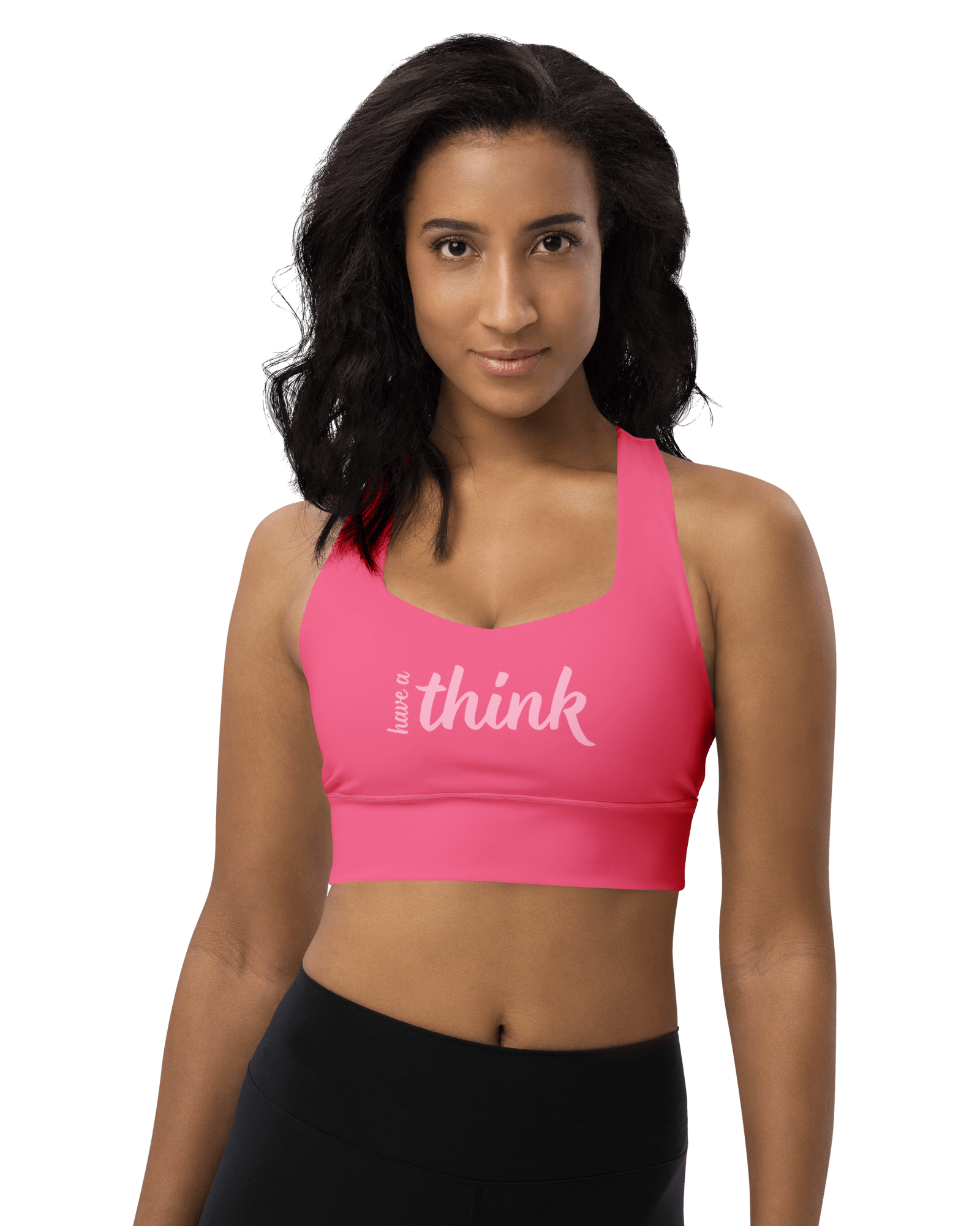 Jolly & Goode sports bras Have a Think Pink Longline Sports Bra Cheeky British Style