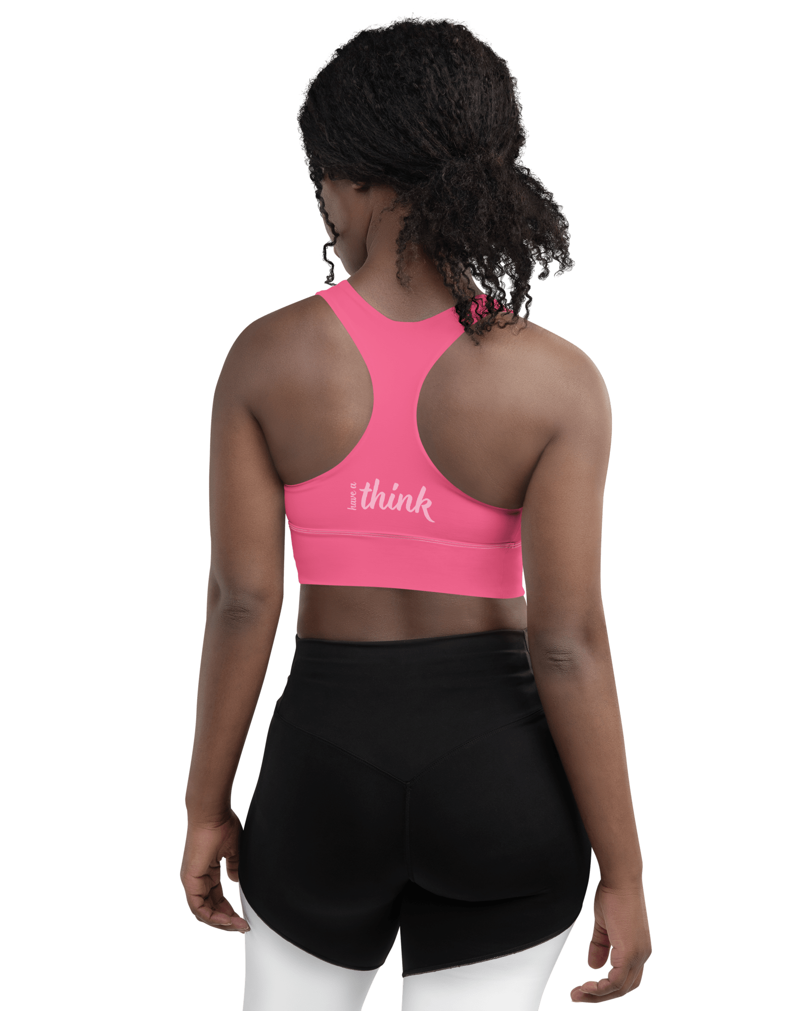 Jolly & Goode sports bras Have a Think Pink Longline Sports Bra Cheeky British Style