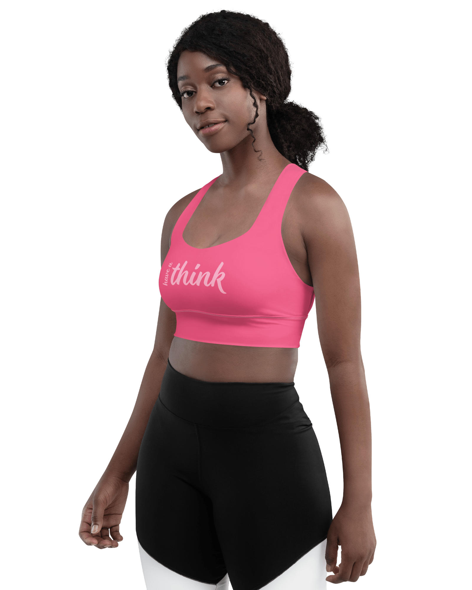 Jolly & Goode sports bras Have a Think Pink Longline Sports Bra Cheeky British Style