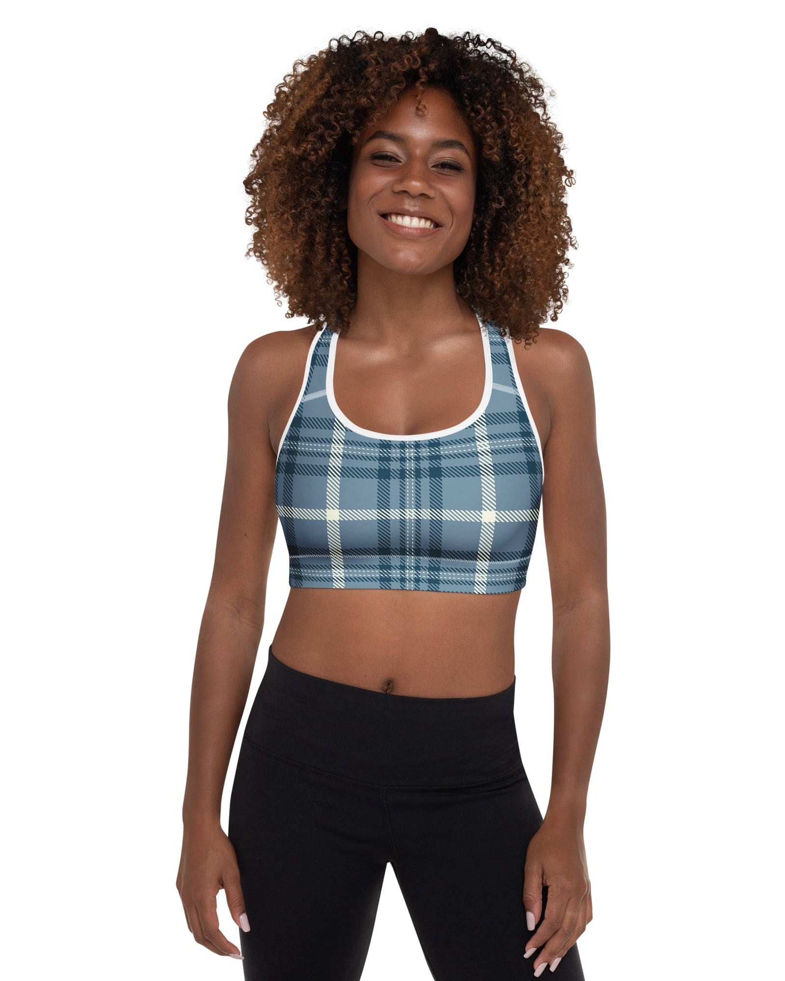 Jolly & Goode sports bras Jolly Goode Check Sports Bra | Removable Padding Cheeky British Style
