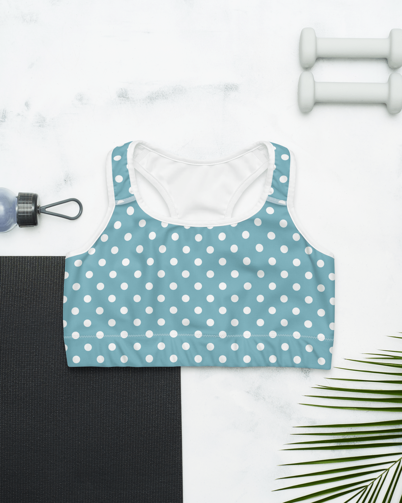 Jolly & Goode sports bras Light Blue Polkadot Sports Bra Cheeky British Style