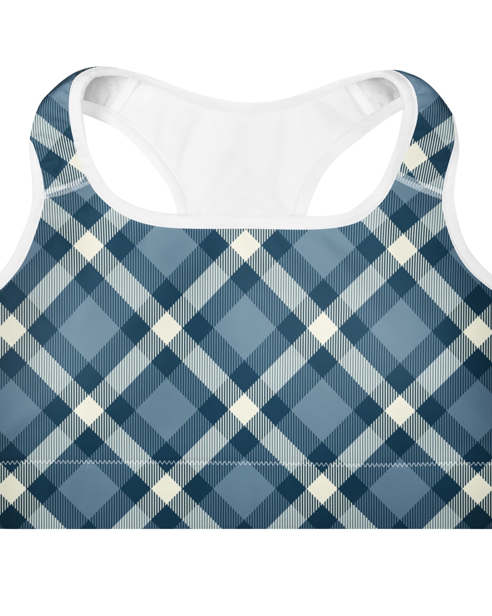 Jolly & Goode sports bras XS Cheeky Check Padded Racerback Sports Bra Cheeky British Style