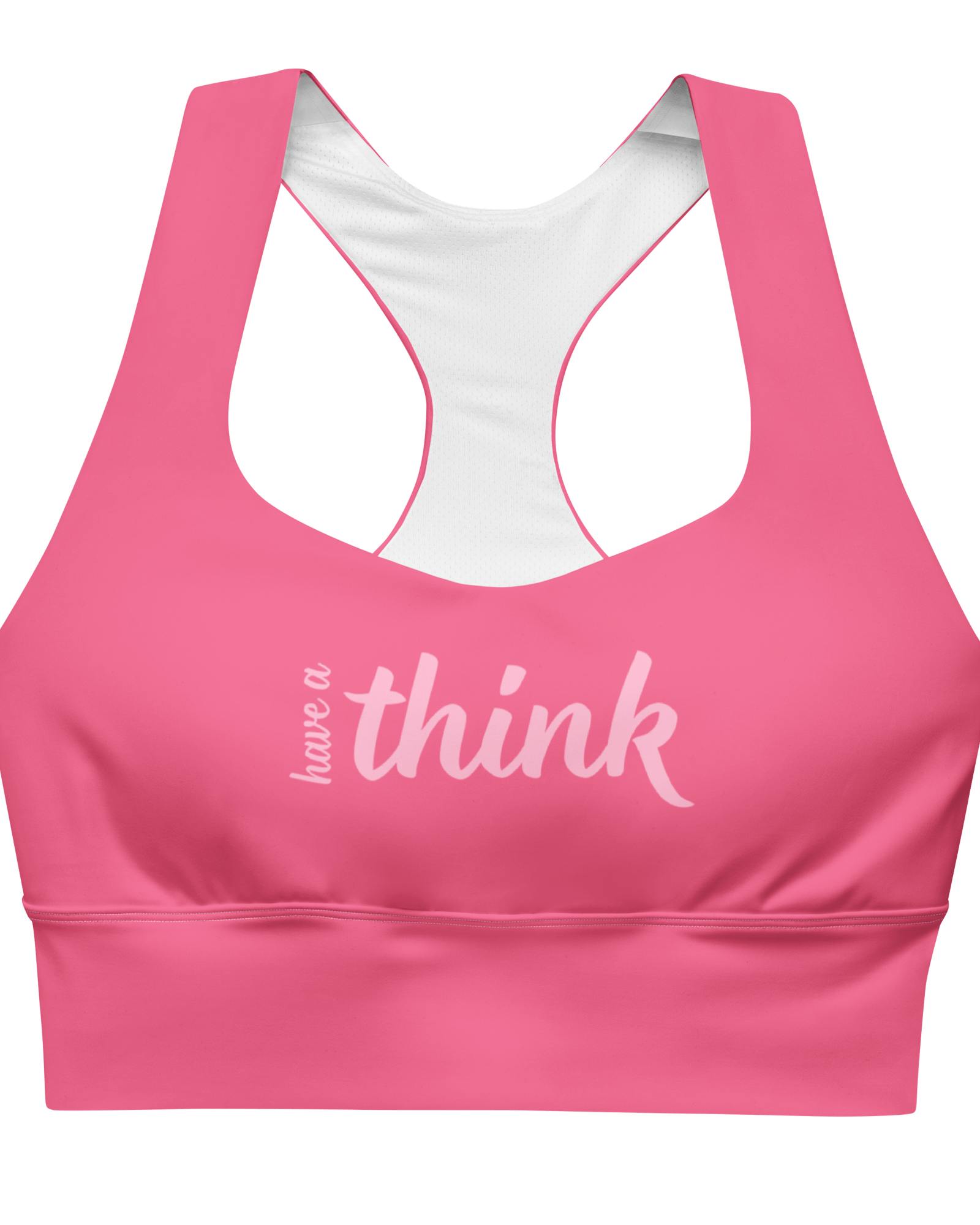 Jolly & Goode sports bras XS Have a Think Pink Longline Sports Bra Cheeky British Style