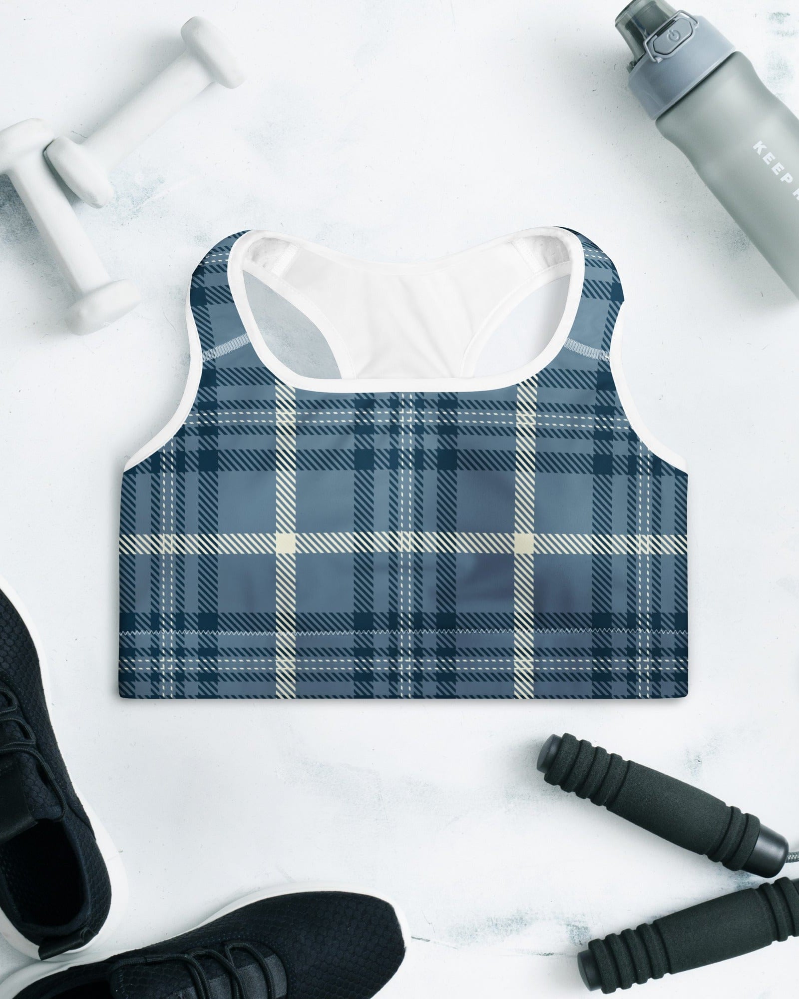 Jolly & Goode sports bras XS Jolly Goode Check Sports Bra | Removable Padding Cheeky British Style