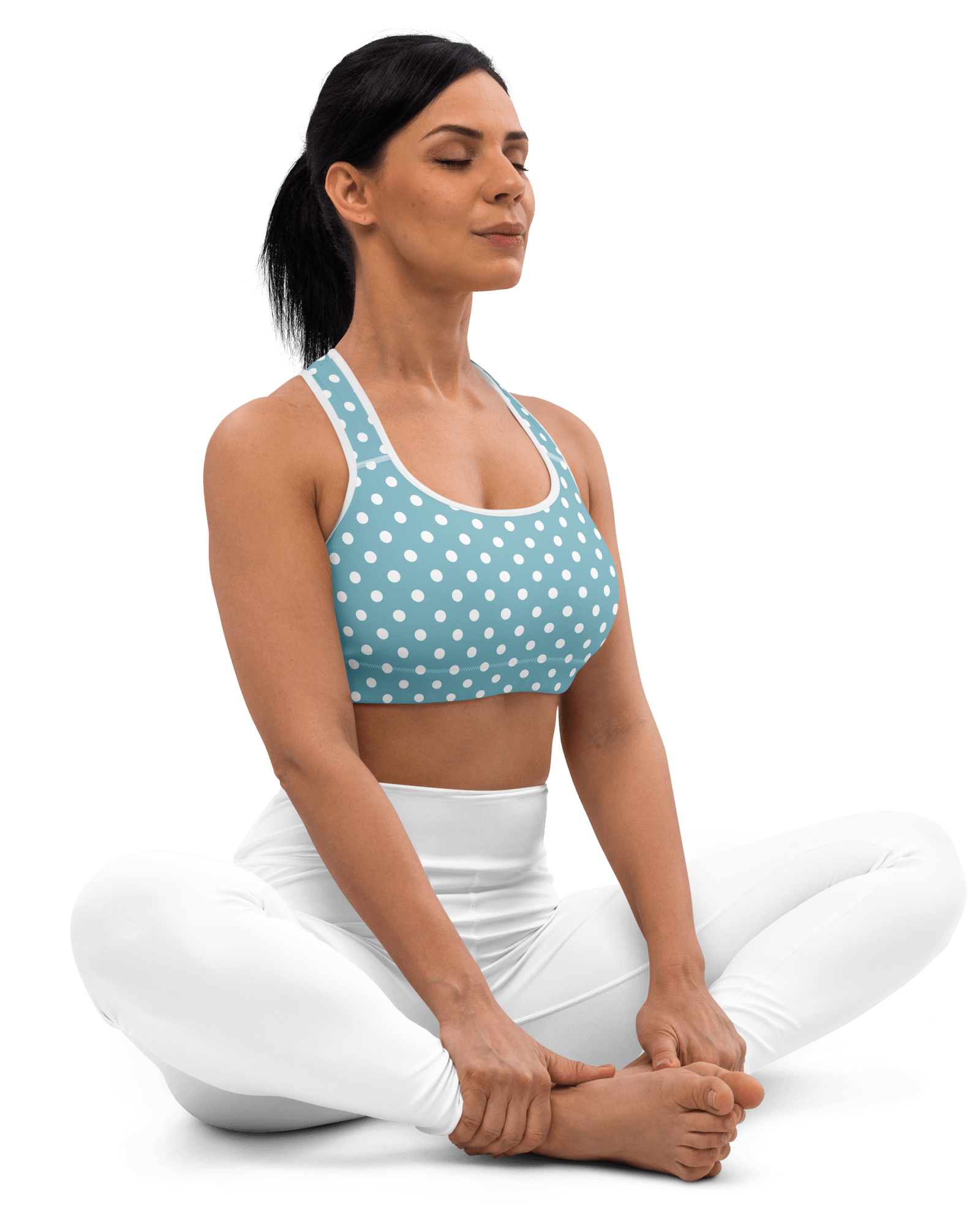 Jolly & Goode sports bras XS Light Blue Polkadot Sports Bra Cheeky British Style