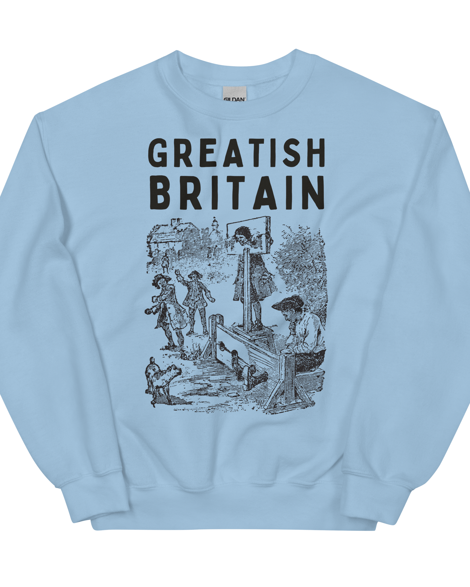 Jolly & Goode Sweatshirt Light Blue / S Greatish Britain Pillory Sweatshirt | Unisex Cheeky British Style