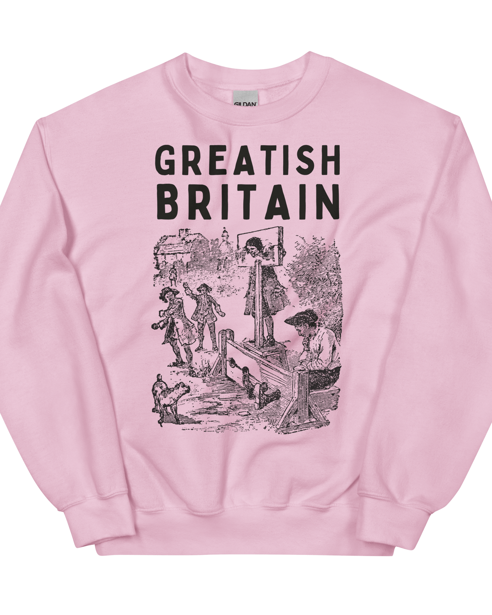 Jolly & Goode Sweatshirt Light Pink / S Greatish Britain Pillory Sweatshirt | Unisex Cheeky British Style