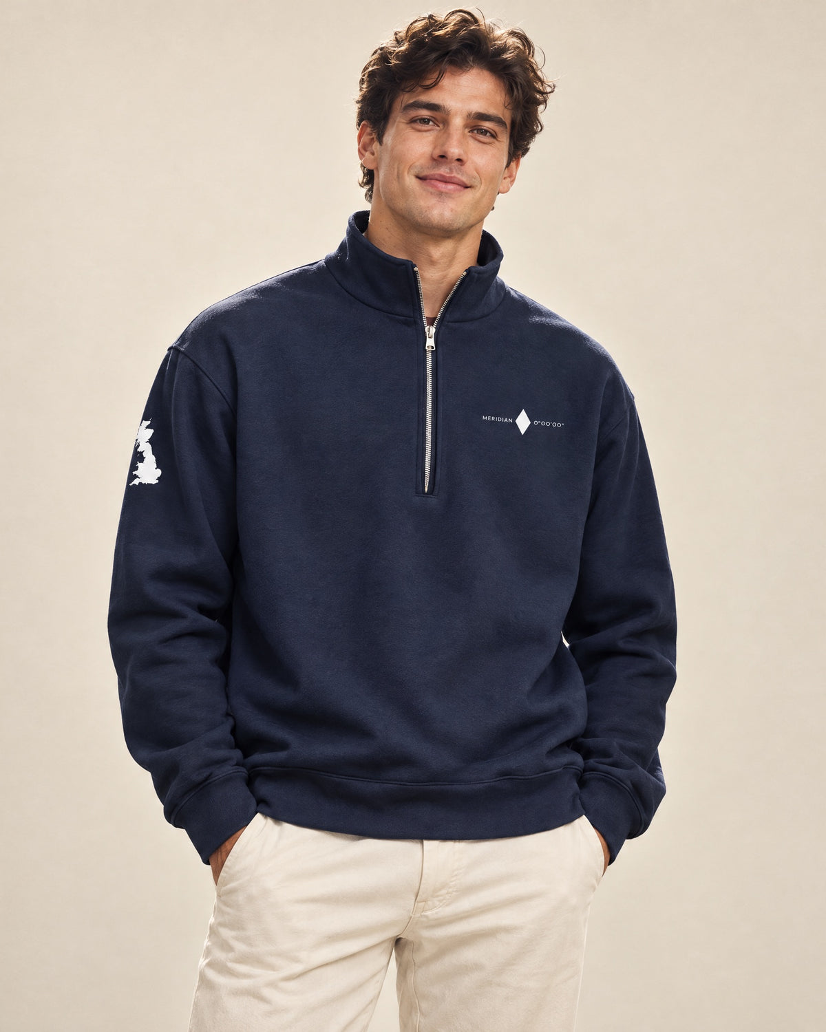 Jolly & Goode Sweatshirt Meridian Half-Zip Pullover | British Heritage Fleece Cheeky British Style
