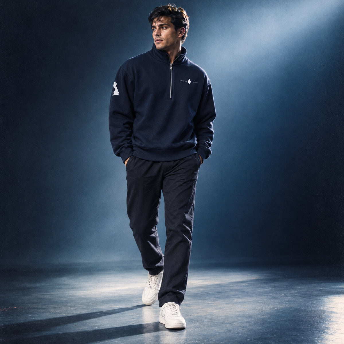 Jolly & Goode Sweatshirt Meridian Half-Zip Pullover | British Heritage Fleece Cheeky British Style