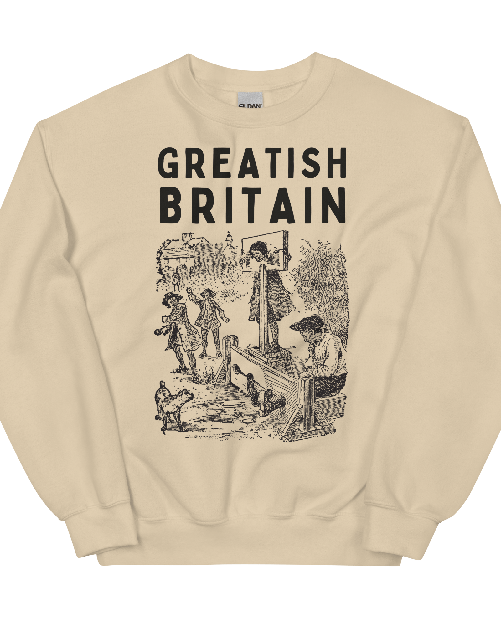Jolly & Goode Sweatshirt Sand / S Greatish Britain Pillory Sweatshirt | Unisex Cheeky British Style