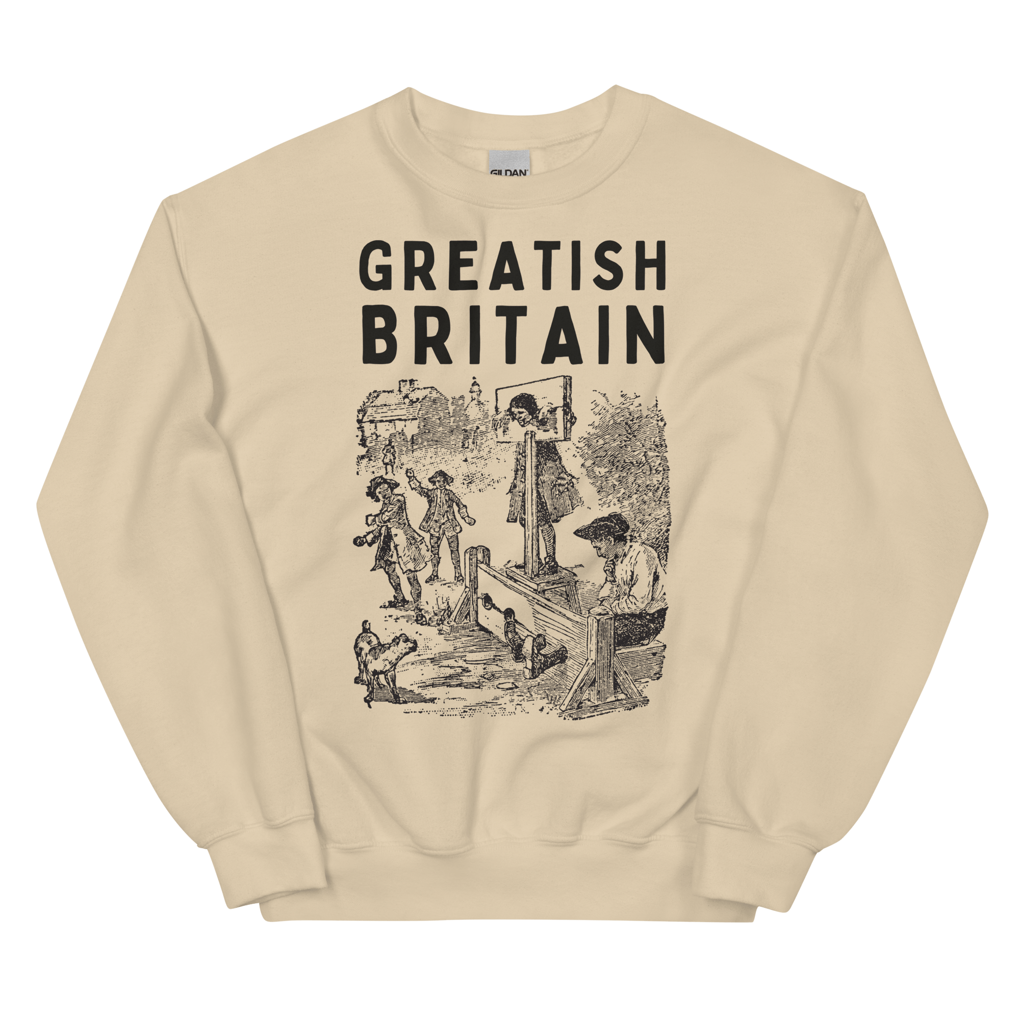 Jolly & Goode Sweatshirt Sand / S Greatish Britain Pillory Sweatshirt | Unisex Cheeky British Style