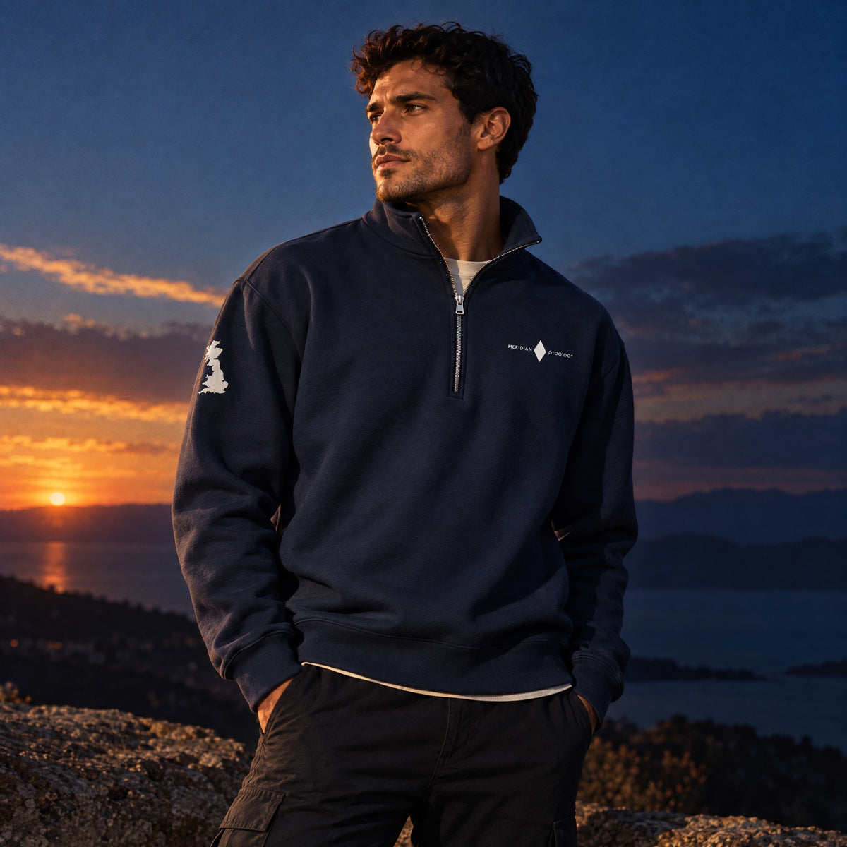 Jolly & Goode Sweatshirt XS Meridian Half-Zip Pullover | British Heritage Fleece Cheeky British Style