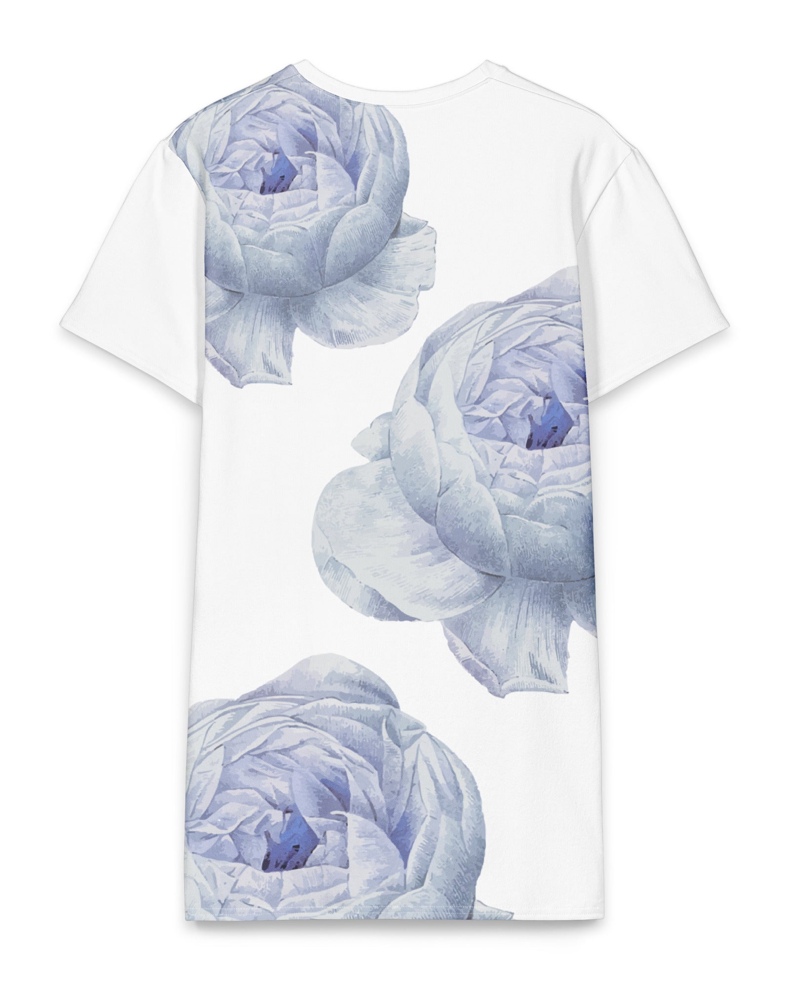 Jolly & Goode T-shirt Dresses White Rose Cotton T-shirt Dress Cheeky British Style
