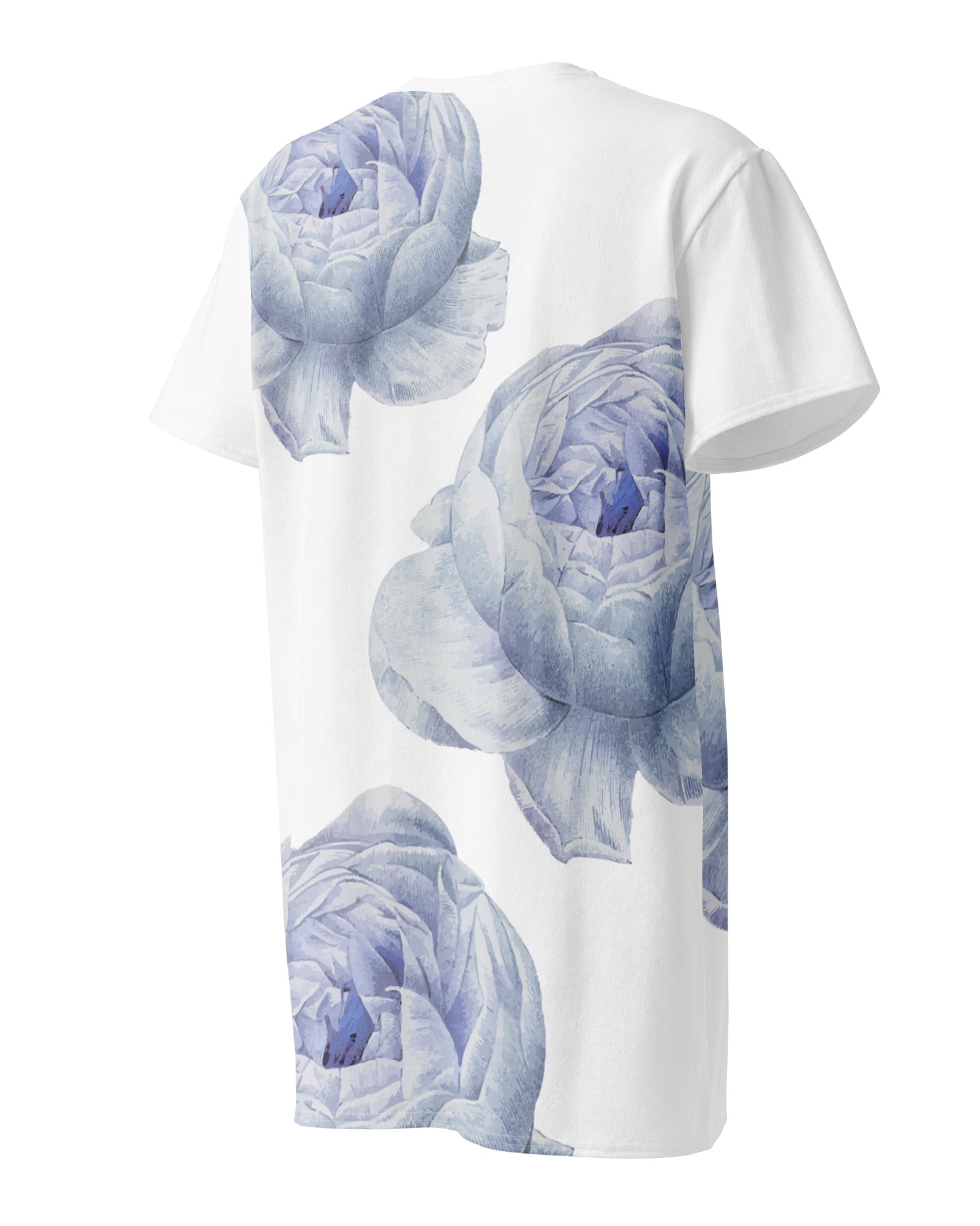 Jolly & Goode T-shirt Dresses White Rose Cotton T-shirt Dress Cheeky British Style