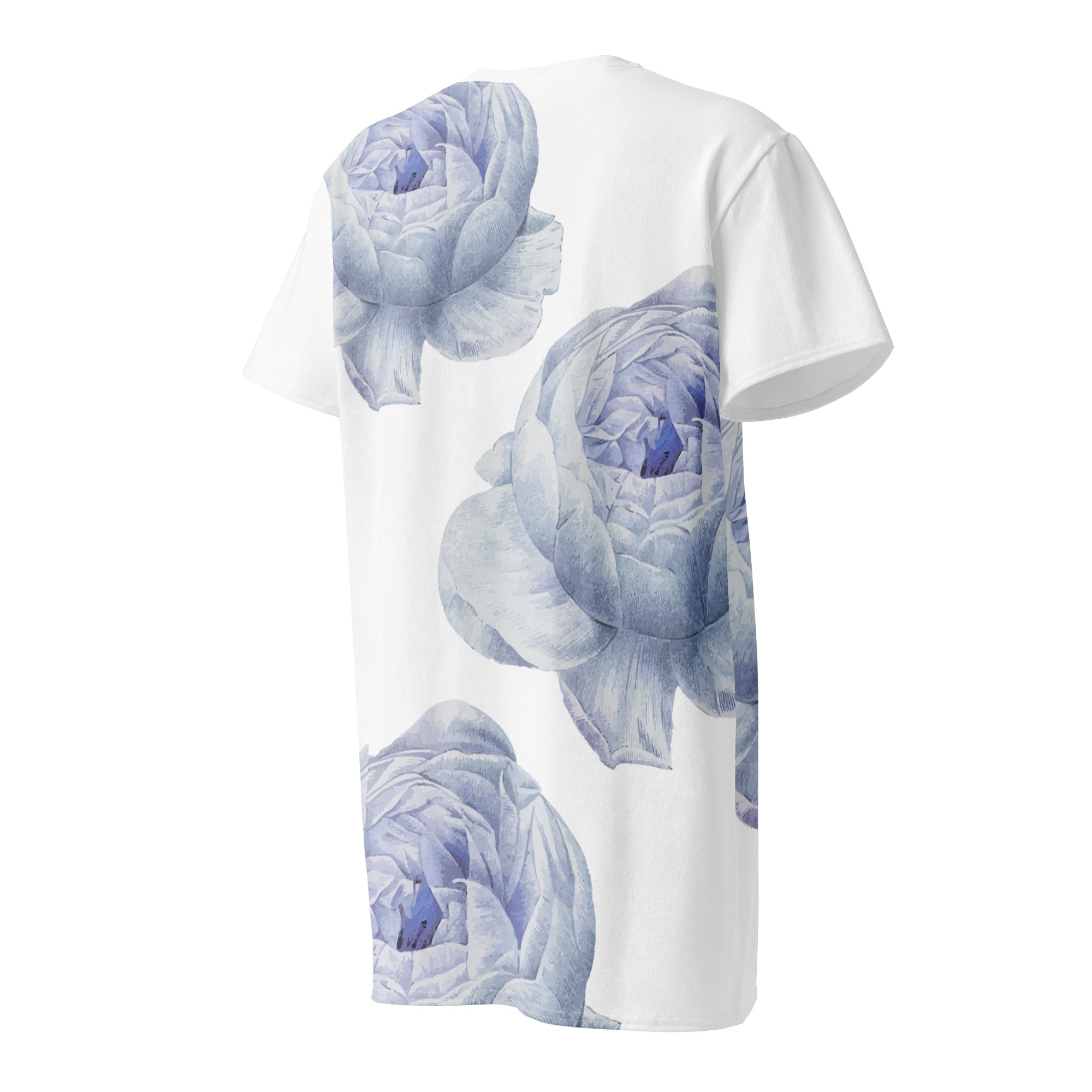Jolly & Goode T-shirt Dresses White Rose Cotton T-shirt Dress Cheeky British Style