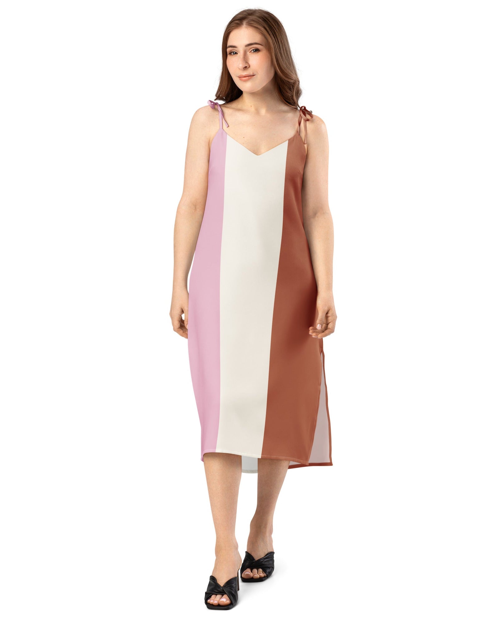 Jolly & Goode Tie-Strap Dresses Neapolitan Ice Cream Tie-Strap Dress Cheeky British Style