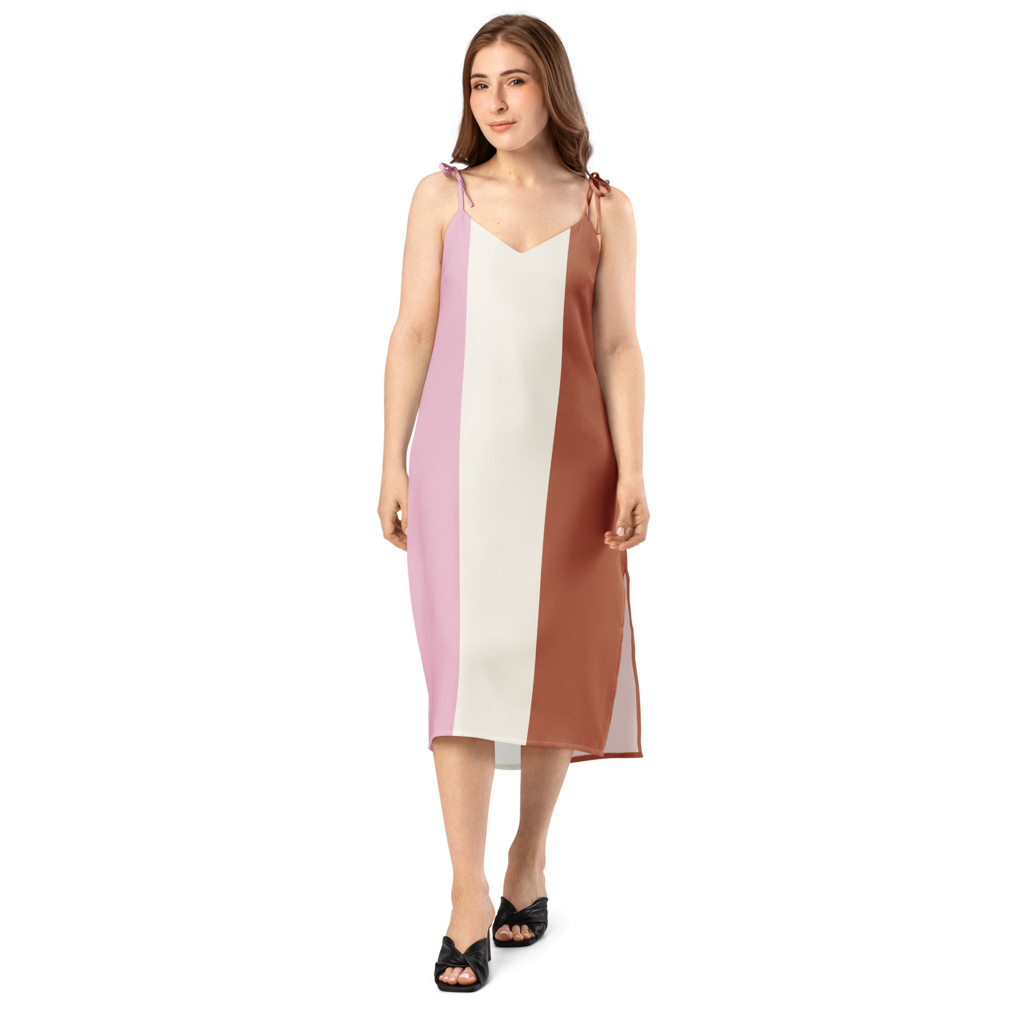 Jolly & Goode Tie-Strap Dresses Neapolitan Ice Cream Tie-Strap Dress Cheeky British Style