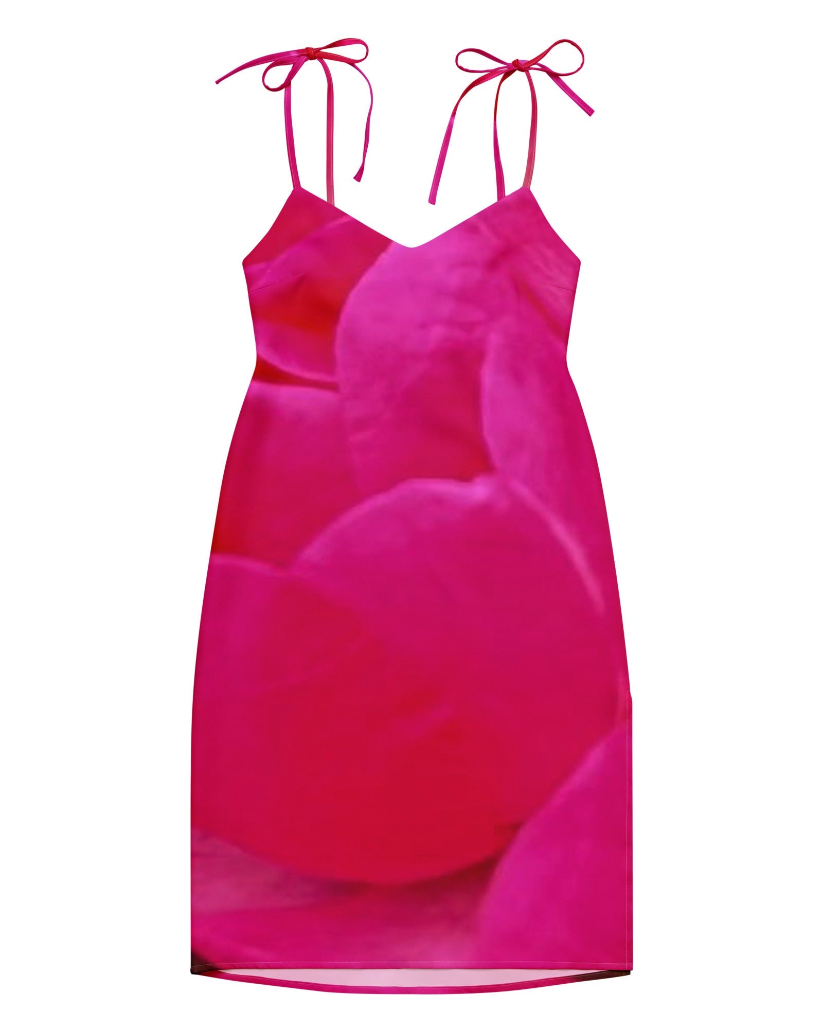 Jolly & Goode Tie-Strap Dresses Pink & Red Rose Tie-Strap Dress with Built-In Bra Cheeky British Style