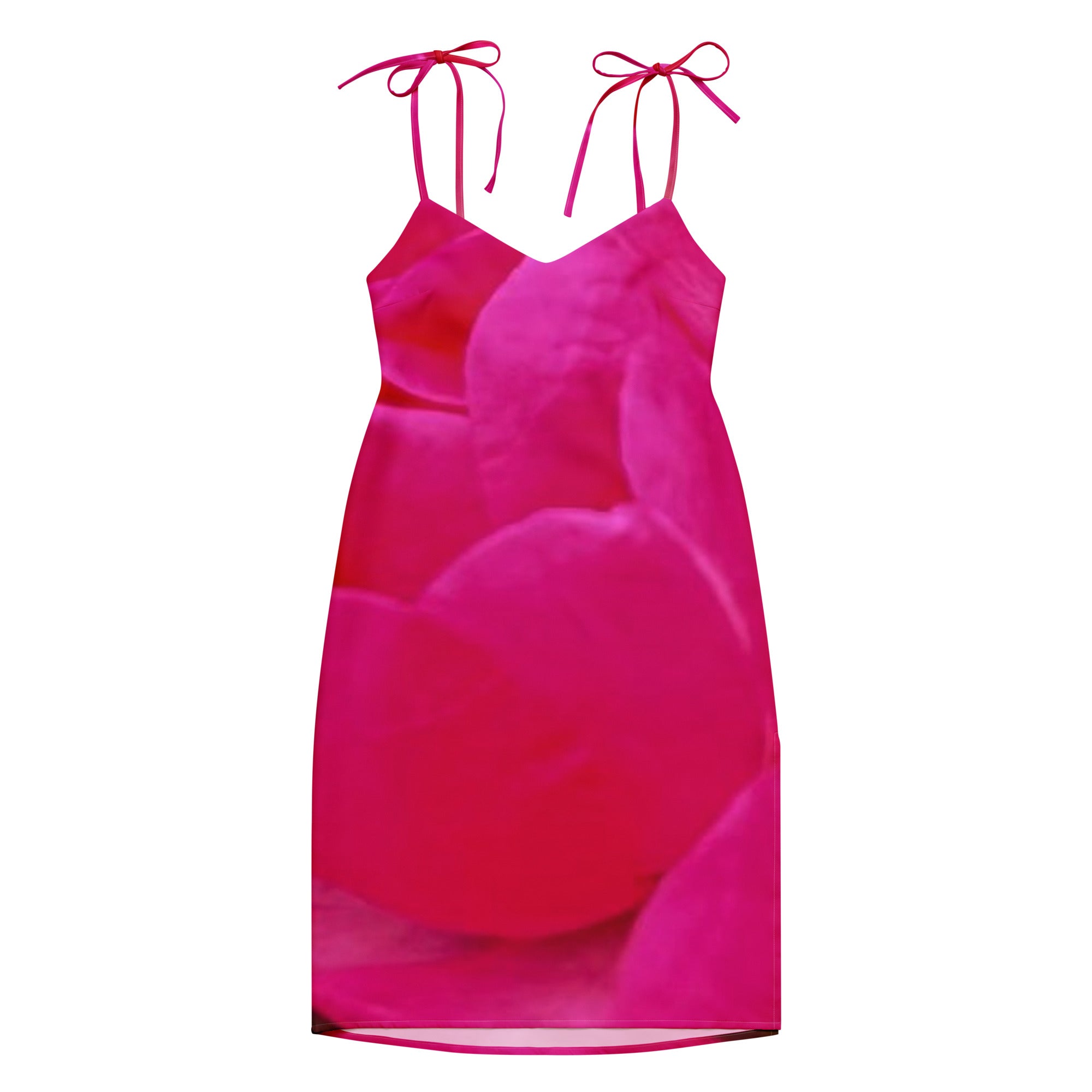 Jolly & Goode Tie-Strap Dresses Pink & Red Rose Tie-Strap Dress with Built-In Bra Cheeky British Style