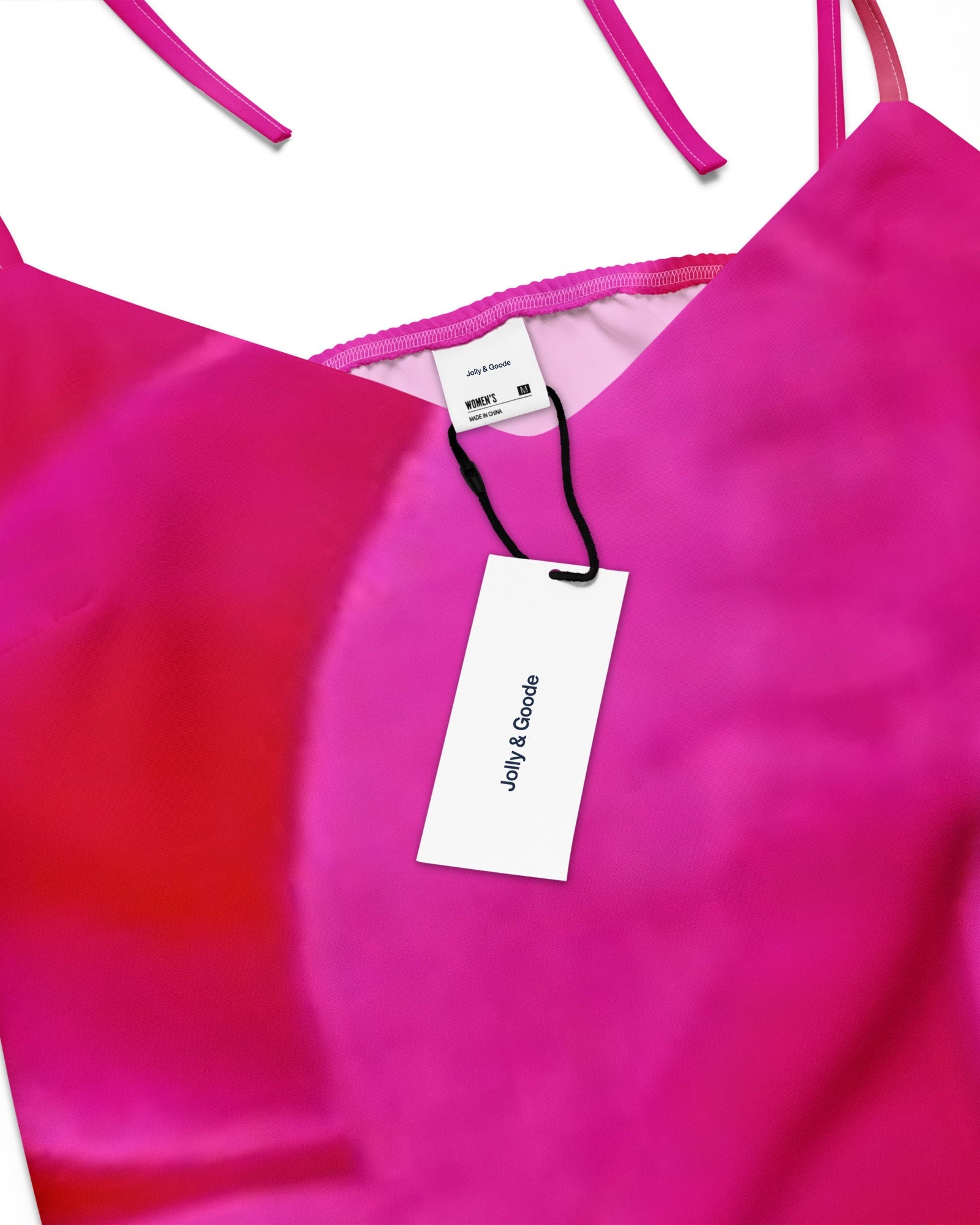 Jolly & Goode Tie-Strap Dresses Pink & Red Rose Tie-Strap Dress with Built-In Bra Cheeky British Style