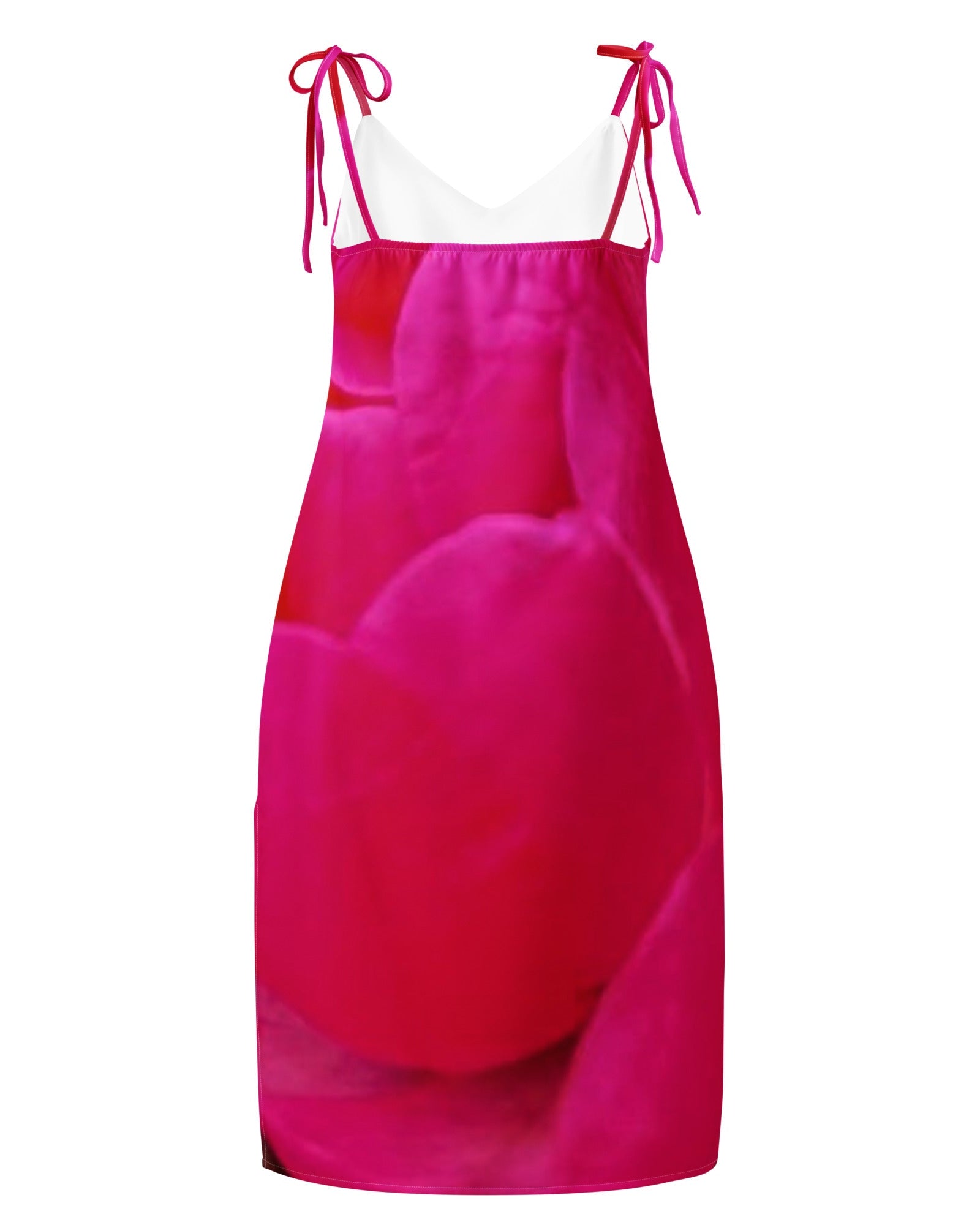 Jolly & Goode Tie-Strap Dresses Pink & Red Rose Tie-Strap Dress with Built-In Bra Cheeky British Style