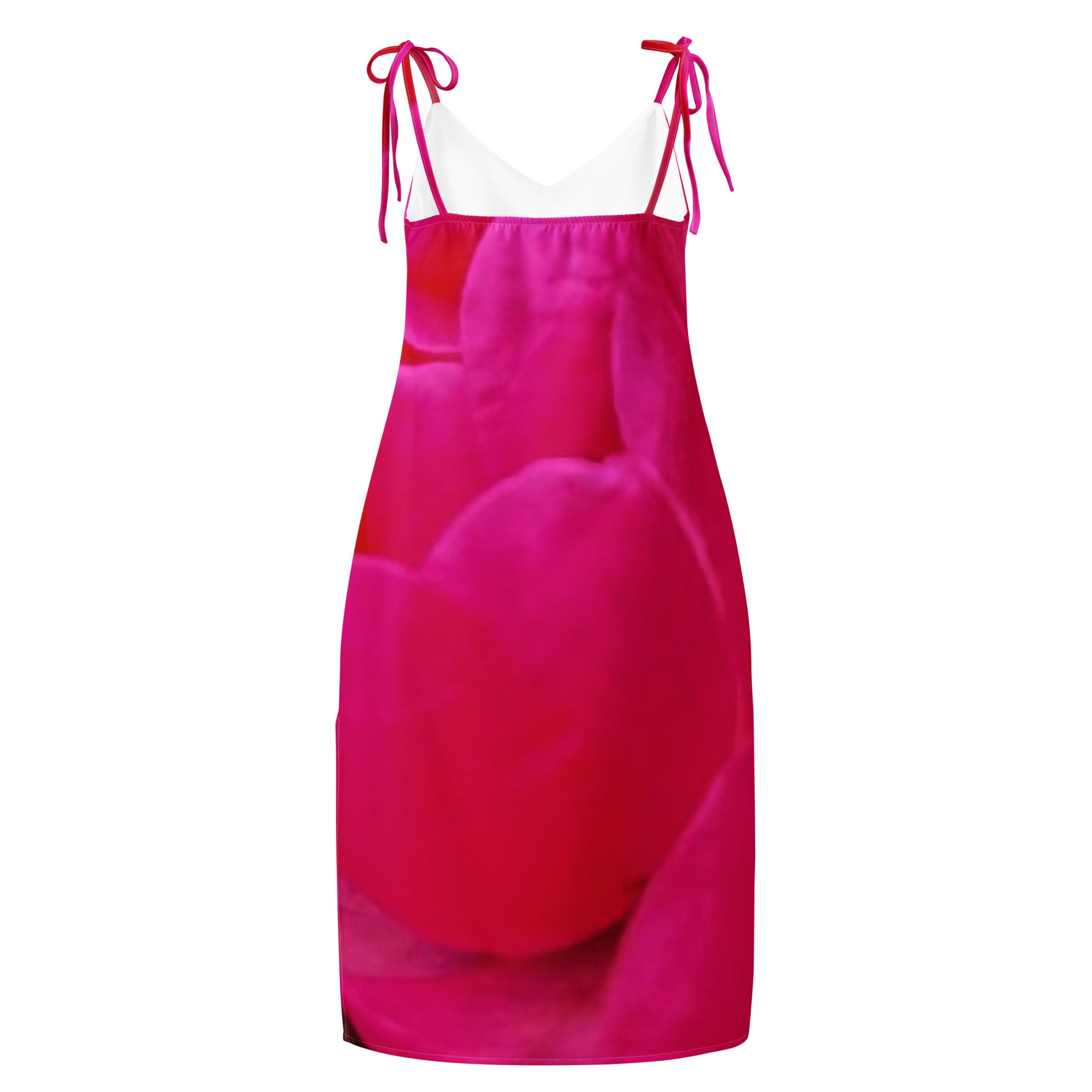 Jolly & Goode Tie-Strap Dresses Pink & Red Rose Tie-Strap Dress with Built-In Bra Cheeky British Style