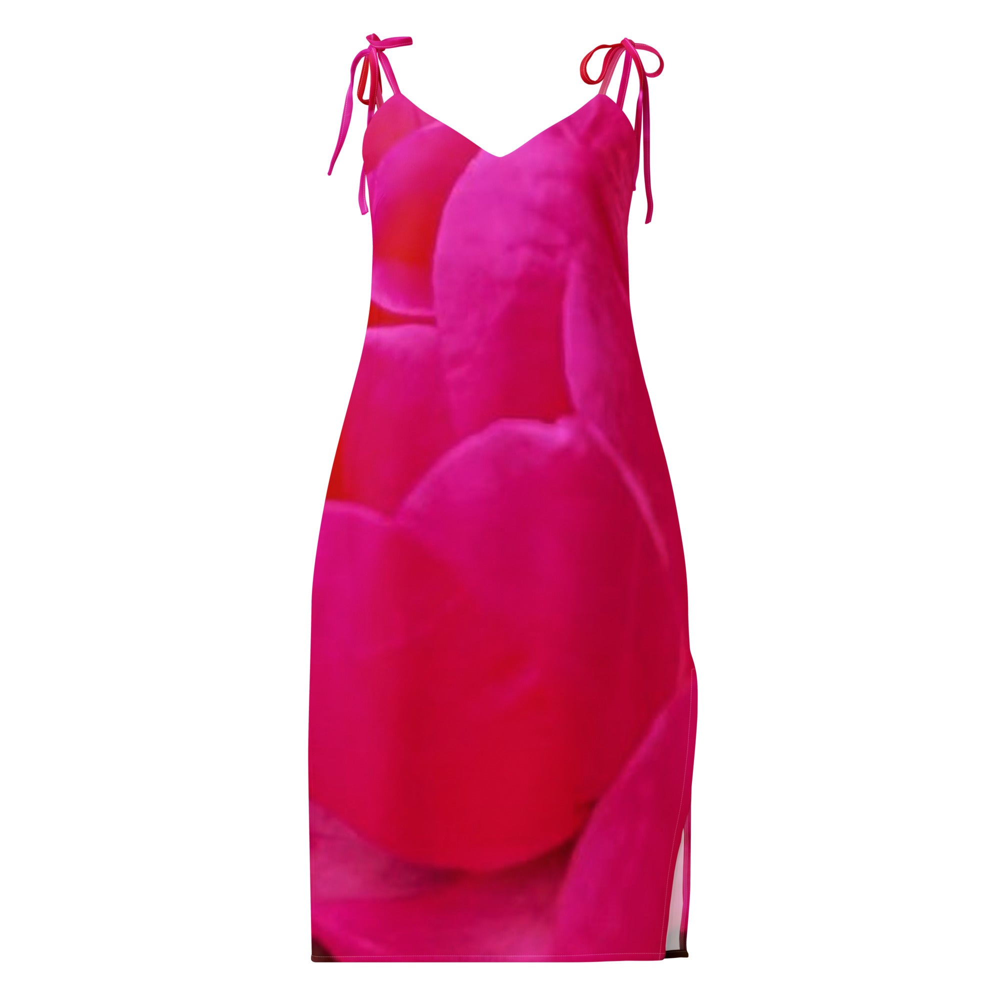 Jolly & Goode Tie-Strap Dresses XS Pink & Red Rose Tie-Strap Dress with Built-In Bra Cheeky British Style