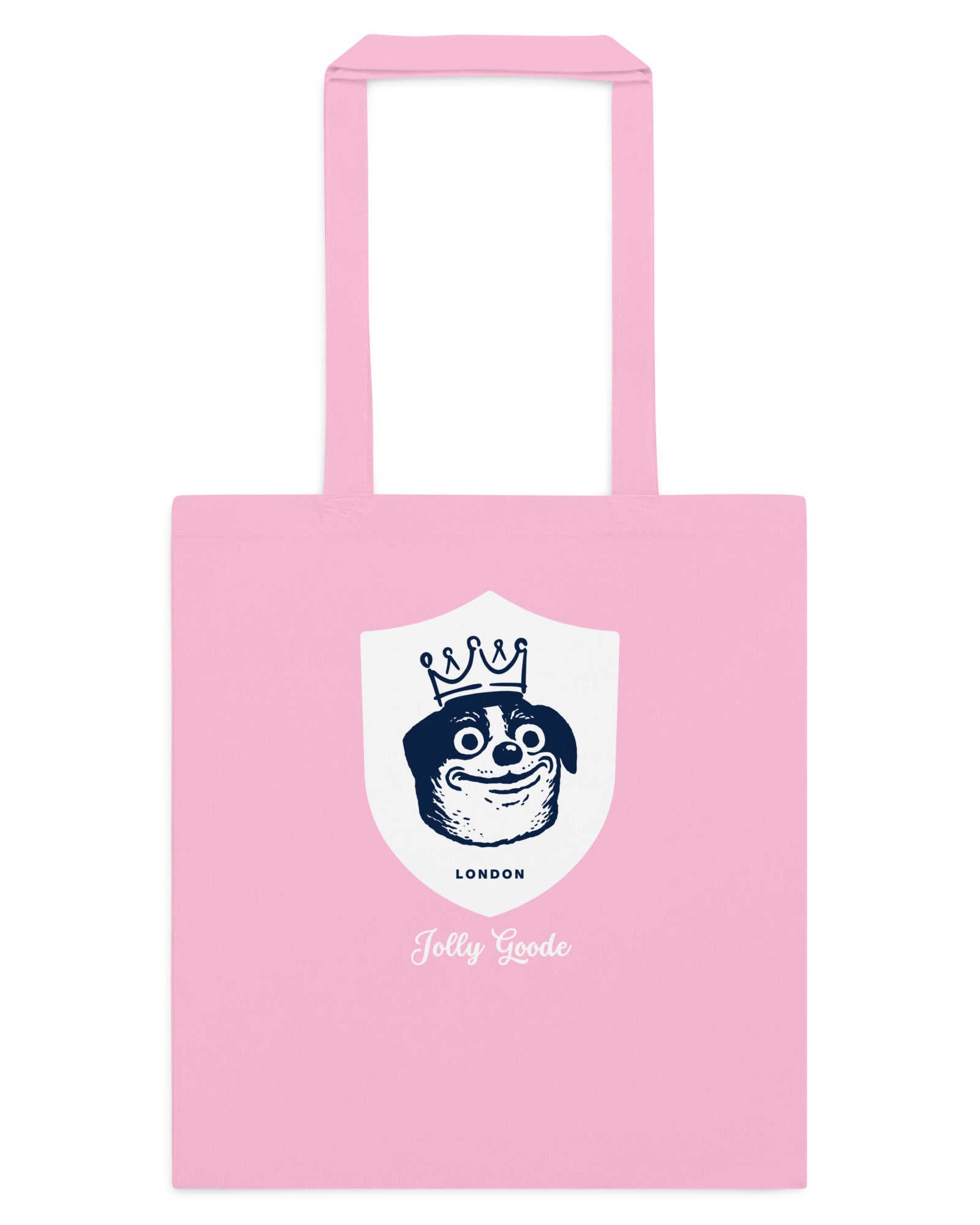 Jolly & Goode Tote Bag Classic Pink Jolly Goode London Crowned Dog Shield Cotton Tote Cheeky British Style