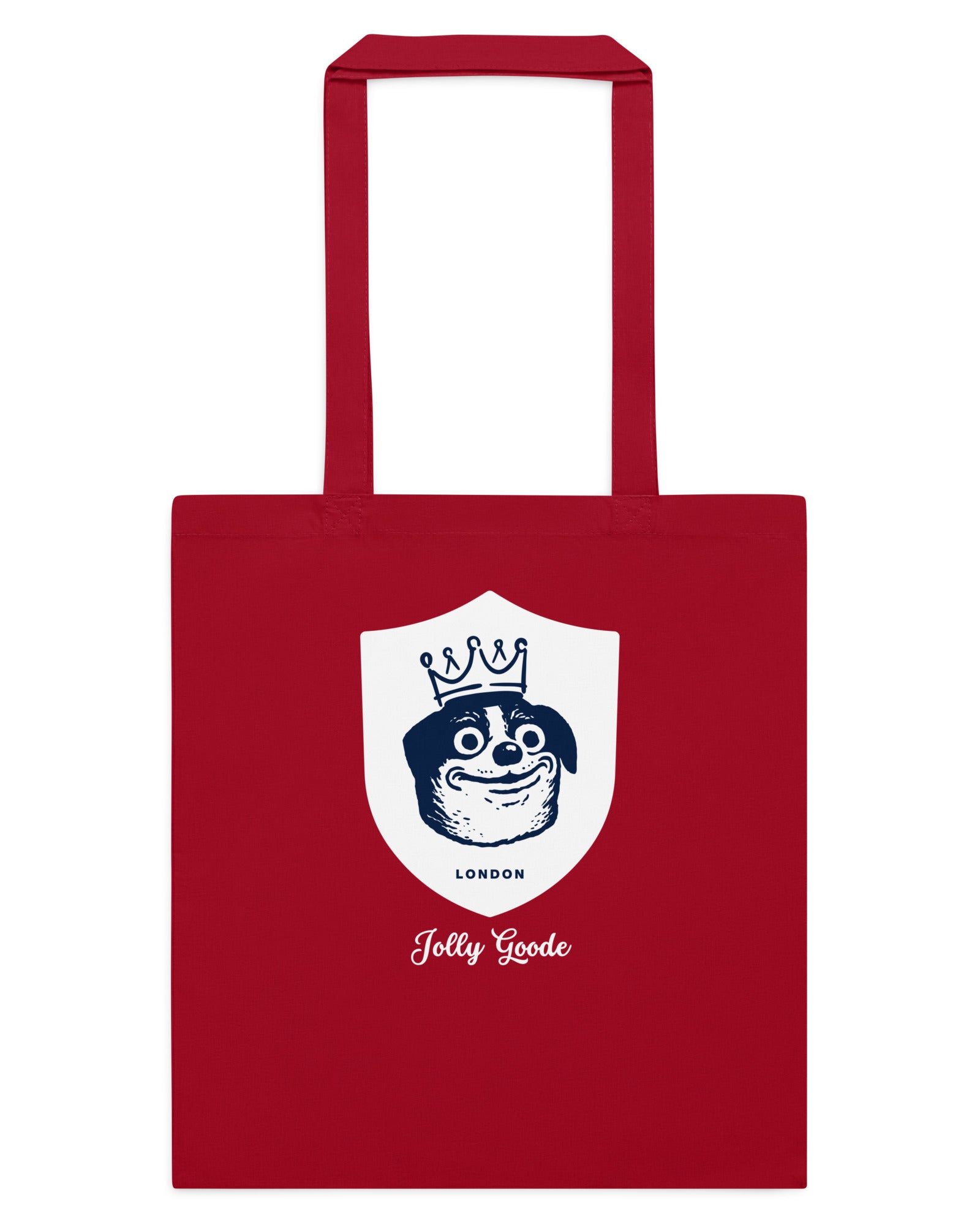 Jolly & Goode Tote Bag Classic Red Jolly Goode London Crowned Dog Shield Cotton Tote Cheeky British Style