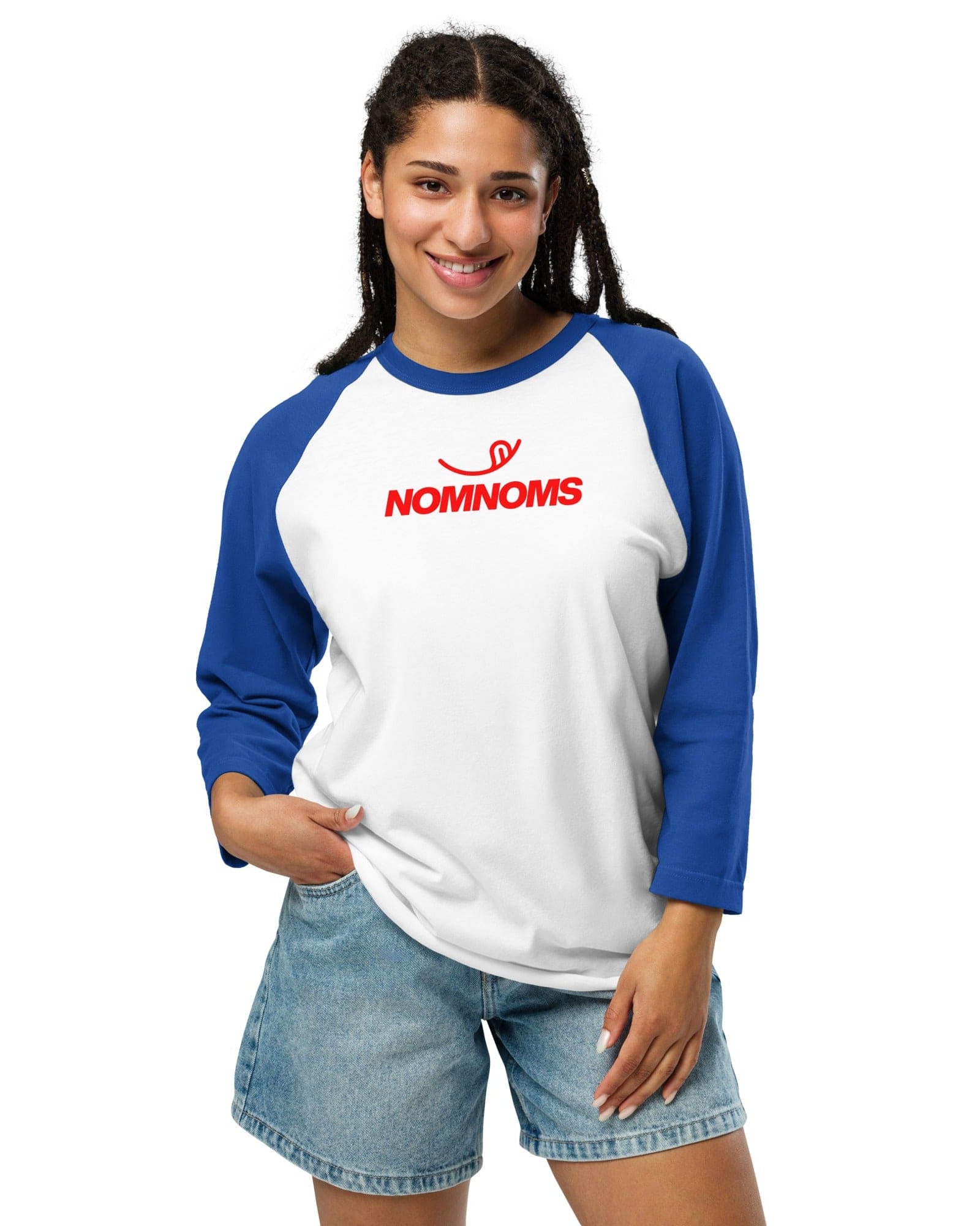 Jolly & Goode unisex raglan shirts Nomnoms 3/4 Sleeve Raglan Shirt Cheeky British Style
