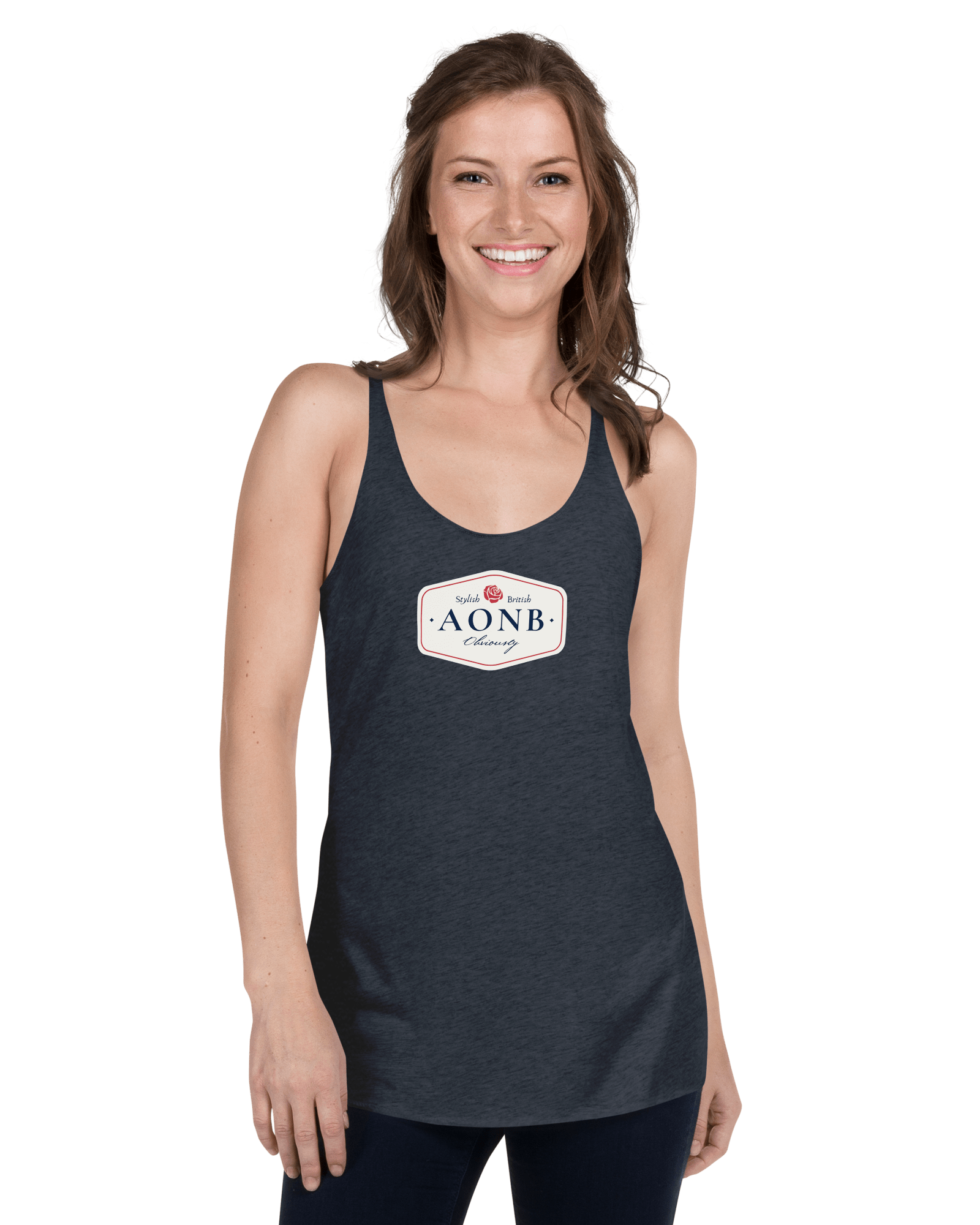 Jolly & Goode Vest AONB Women's Racerback Top | Area of Outstanding Natural Beauty Cheeky British Style