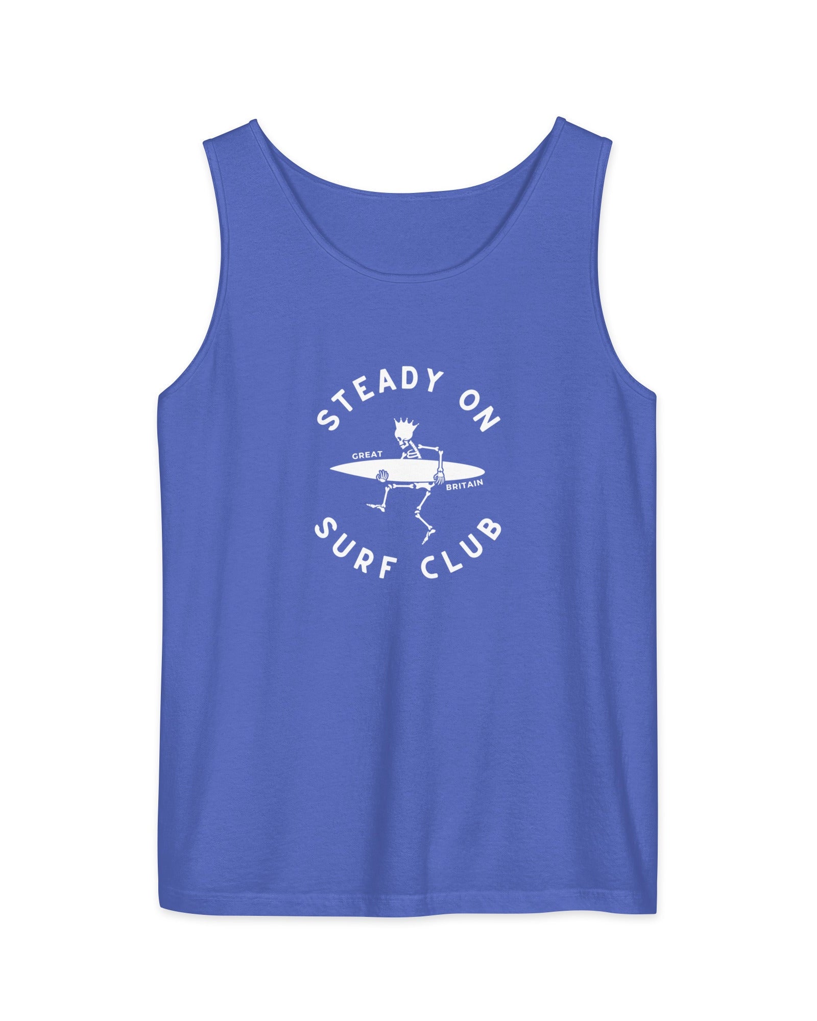 Jolly & Goode Vest Flo Blue / XS Steady On Surf Club Vest or Tank Top Cheeky British Style