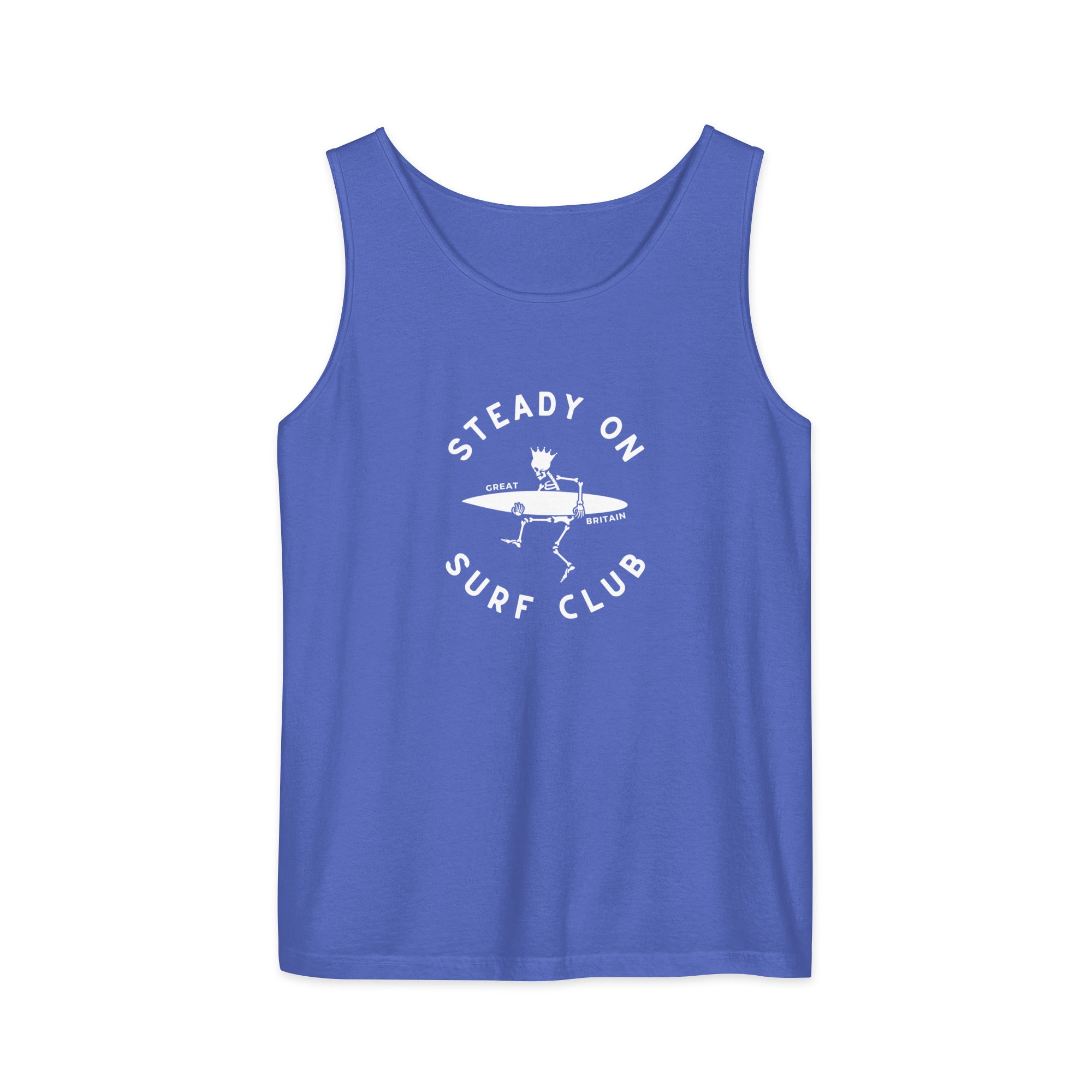 Jolly & Goode Vest Flo Blue / XS Steady On Surf Club Vest or Tank Top Cheeky British Style