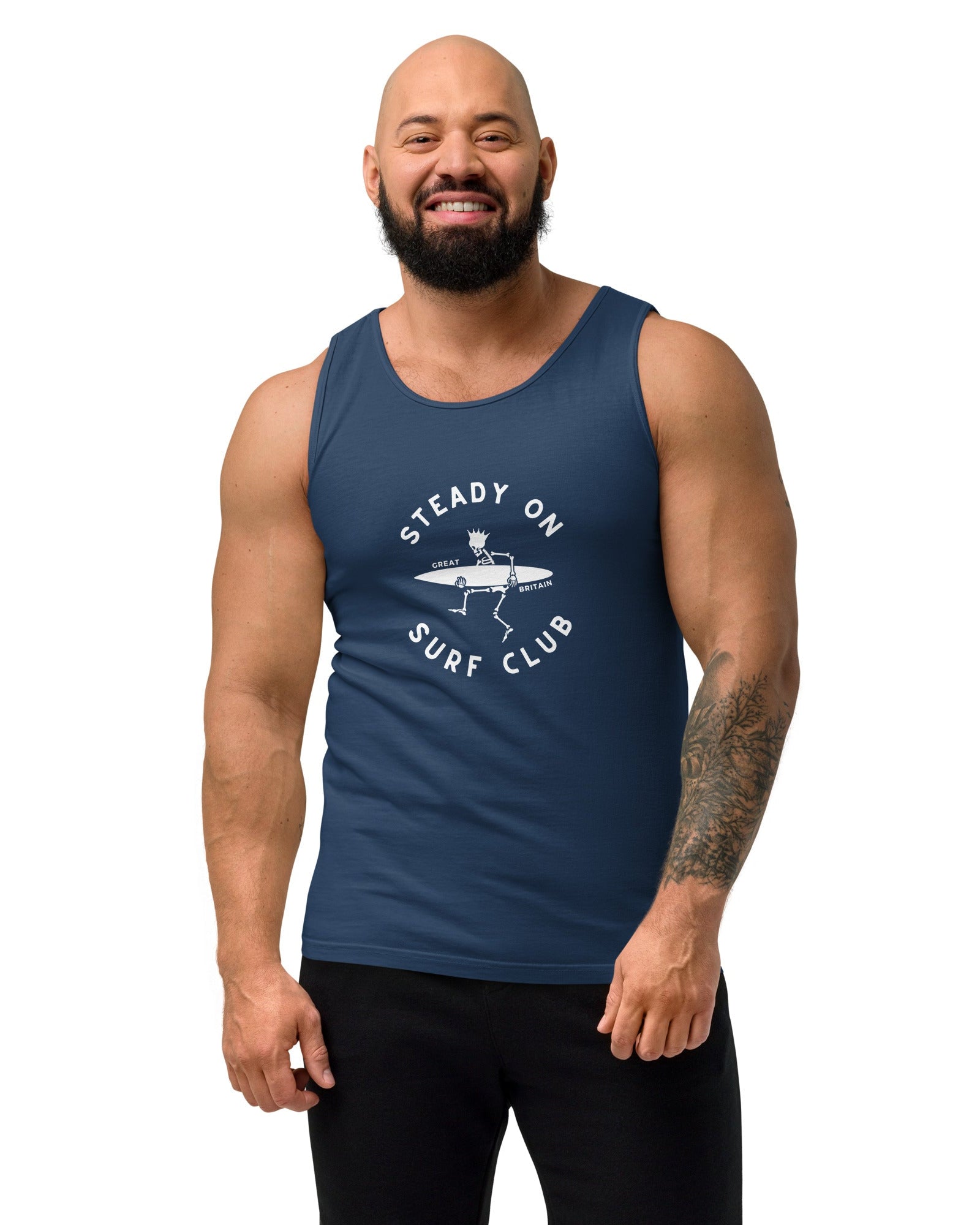 Jolly & Goode Vest Steady On Surf Club Vest or Tank Top Cheeky British Style