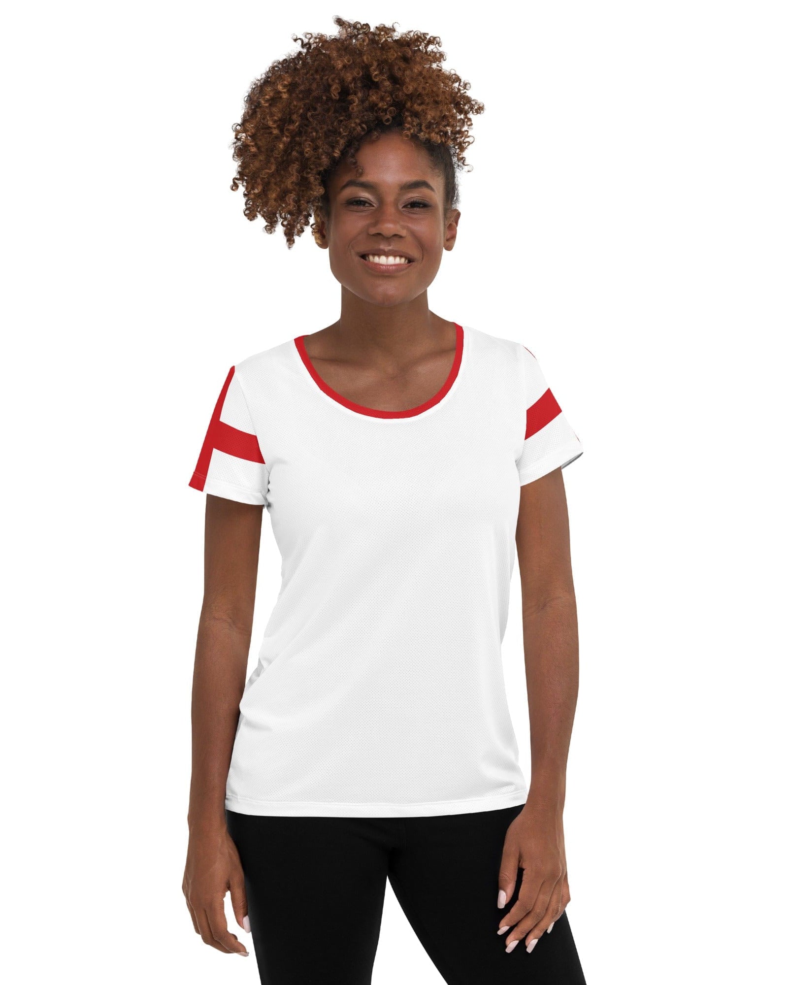 Jolly & Goode women's athletic shirts Flag of England Women's Workout Shirt Cheeky British Style