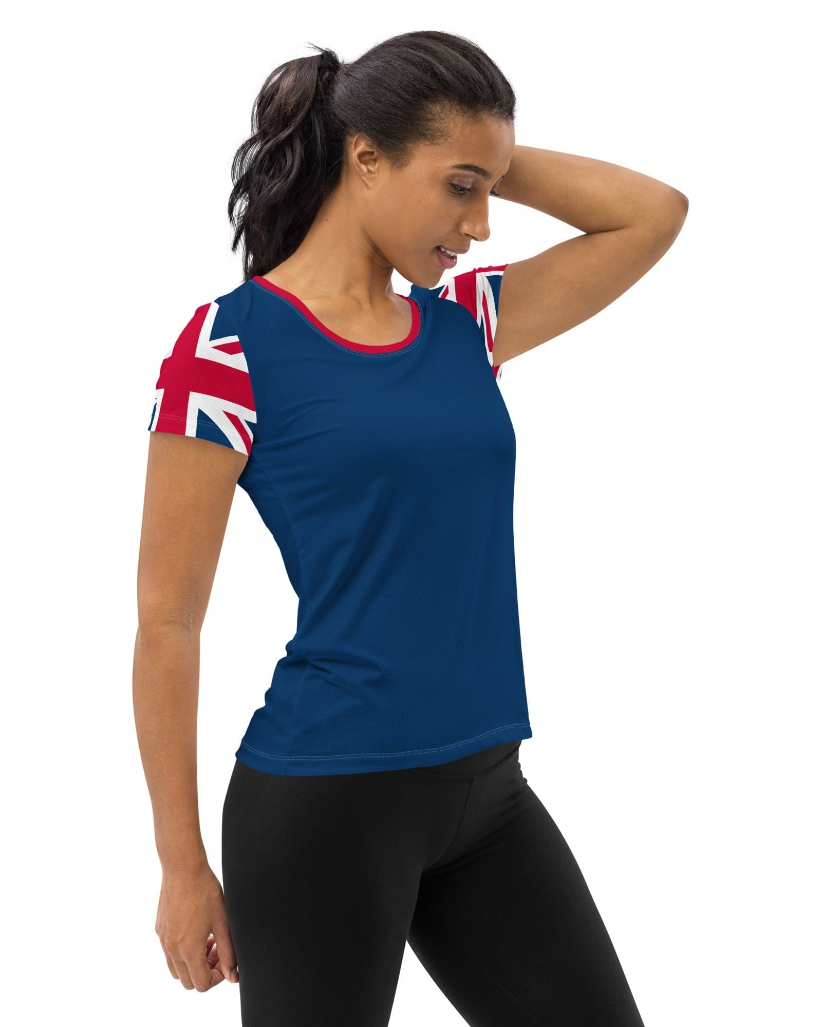 Jolly & Goode women's athletic shirts Union Jack Women's Workout Shirt Cheeky British Style